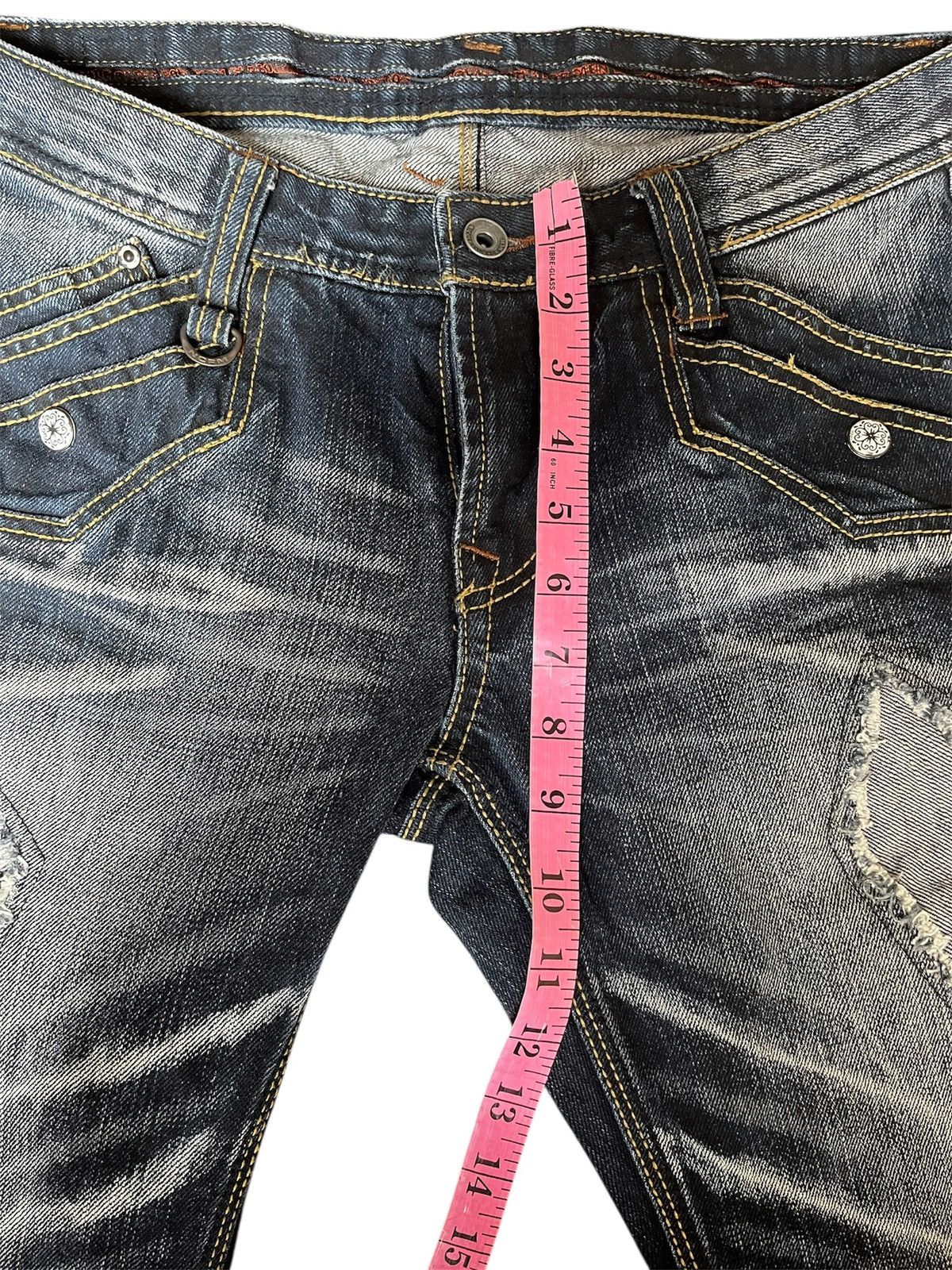 Nicole Club Nicole Club For Men Acid Wash Claw Mark Slim Flare Denim Size US 31 - 8 Thumbnail