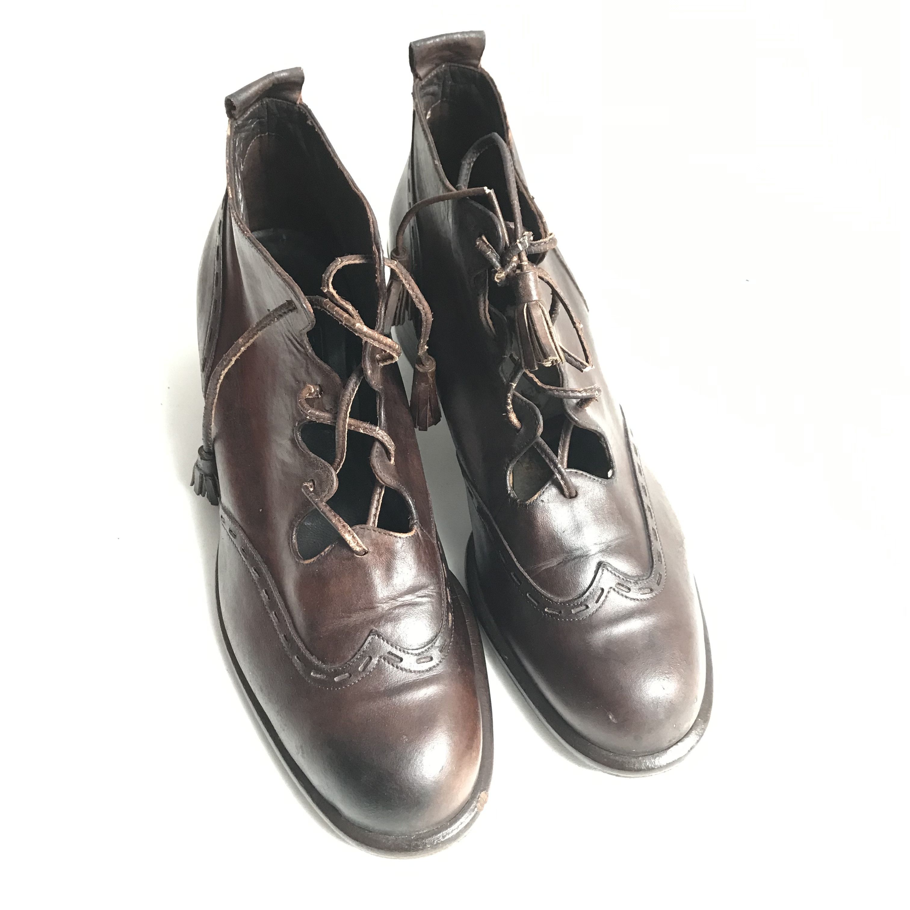 Fendi Vintage Fendi boots wingtip brogues lace up High Heels Size US 5 / EU 37 - 8 Thumbnail