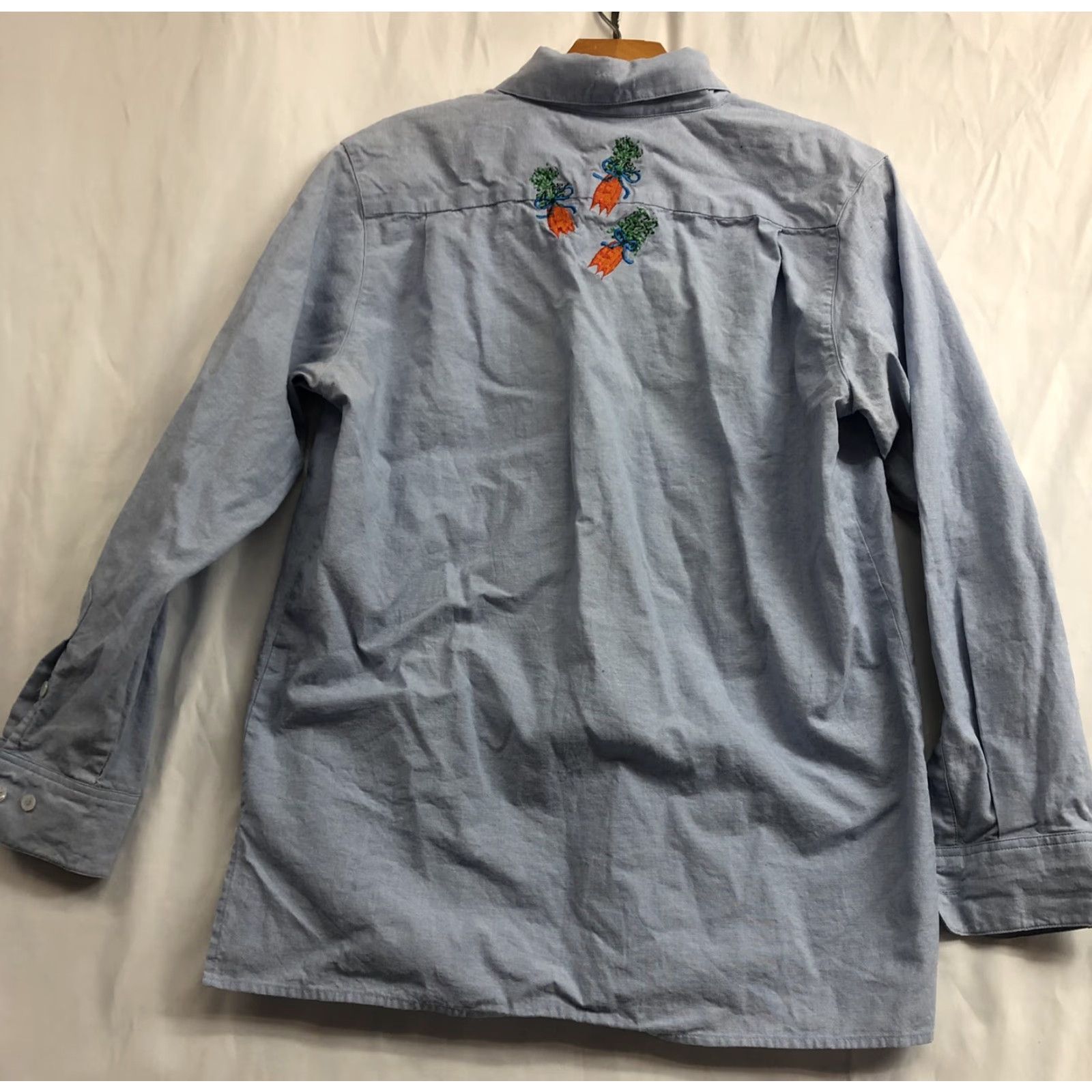 Quacker Factory VINTAGE The Quacker Factory Button Up Shirt Unisex Carrot Blue S 100% Cotton Womens Size S / US 4 / IT 40 - 2 Thumbnail