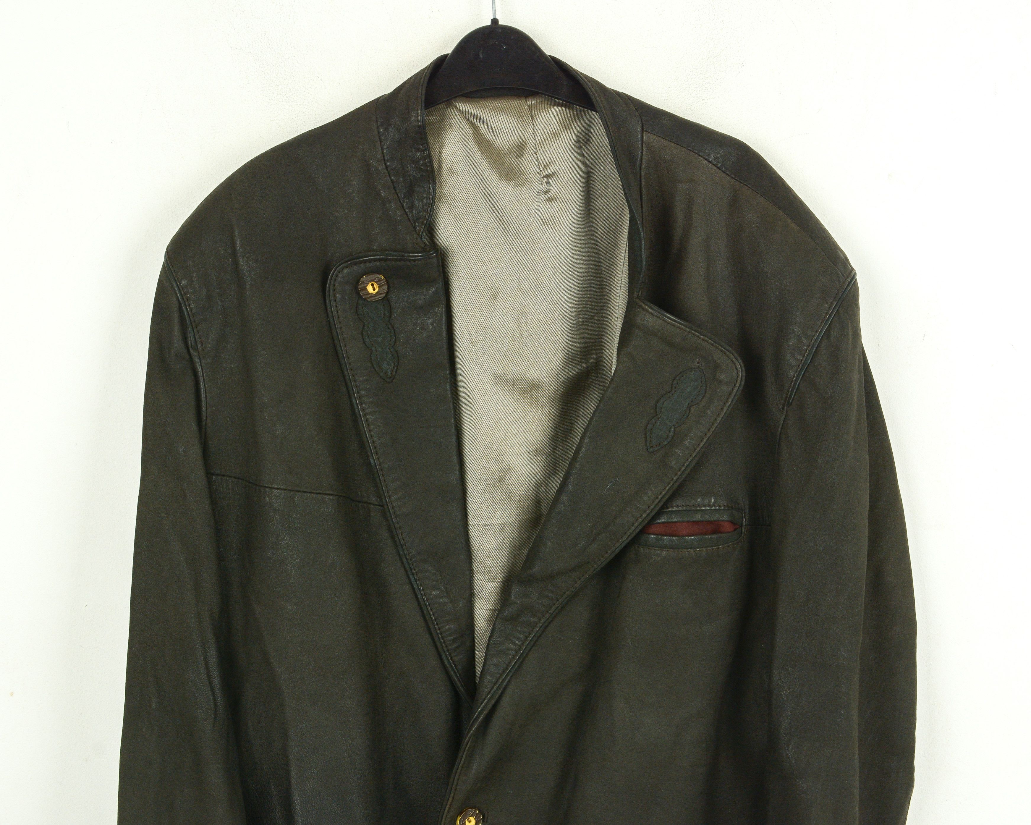 Leather × Vintage New Fast 4XL Genuine Leather Trachten Jacket Coat Blazer VTG Size US XXL / EU 58 / 5 - 2 Thumbnail