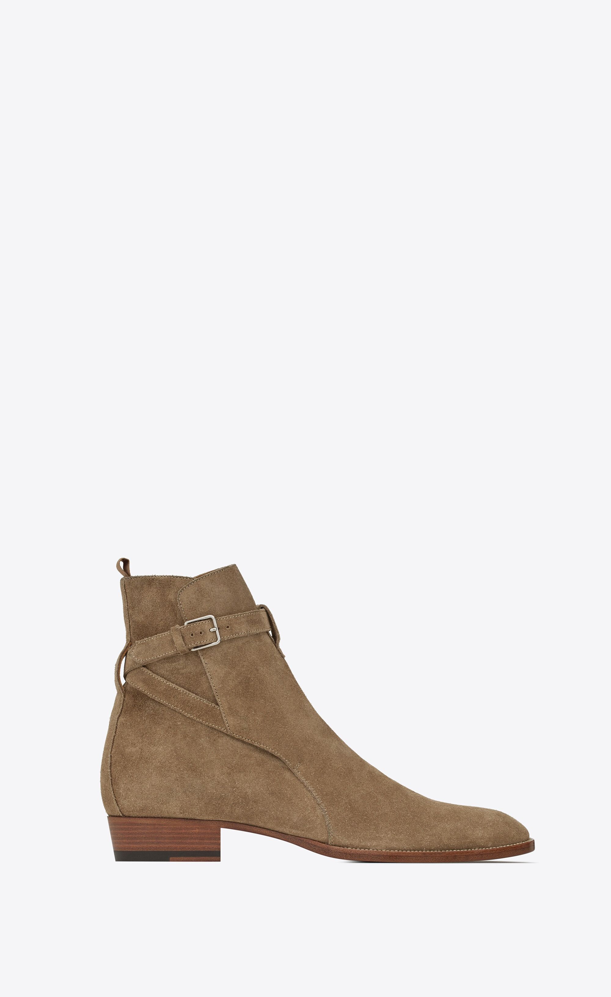 Saint Laurent Paris oc11z0126 498372 Wyatt Jodhpur Boots in Suede in Brown Size US 7 / EU 40 - 1 Thumbnail