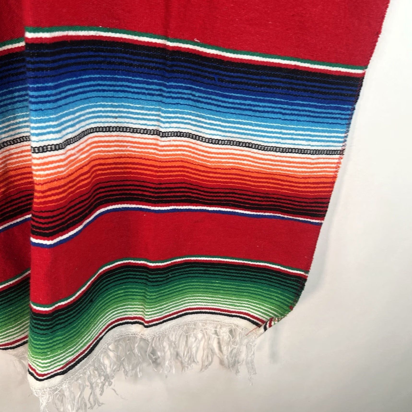 Vintage VINTAGE Rubies Poncho Unisex Red Pullover Mexican Blanket V Neck Costume Party One Size Pullover Fringes Adult Unisex Mexico Red Poncho Theme Mexican Size US M / EU 48-50 / 2 - 2 Thumbnail