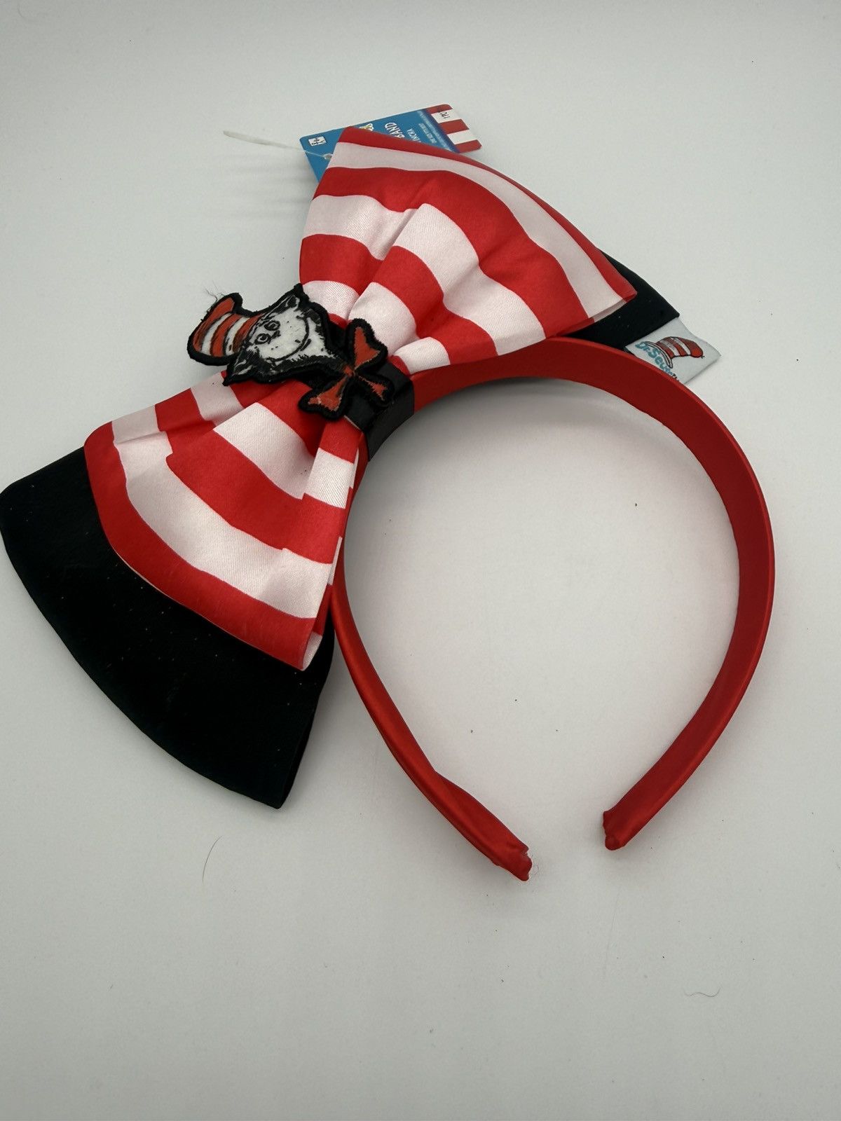 Other Dr Seuss Cat in The Hat Large Bow Headband Red White Stripe Size ONE SIZE - 5 Thumbnail