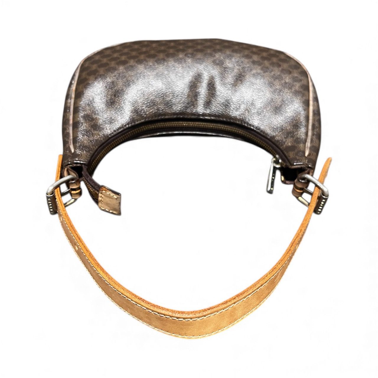 Celine Authentic CELINE Canvas Calfskin Macadam Hobo Shoulder Bag Size ONE SIZE - 8 Thumbnail