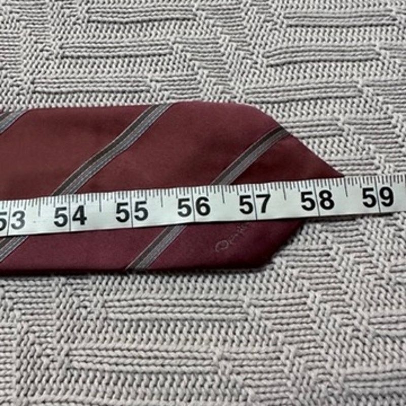 Oscar De La Renta Vintage Oscar de la Renta maroon striped tie Size ONE SIZE - 4 Thumbnail