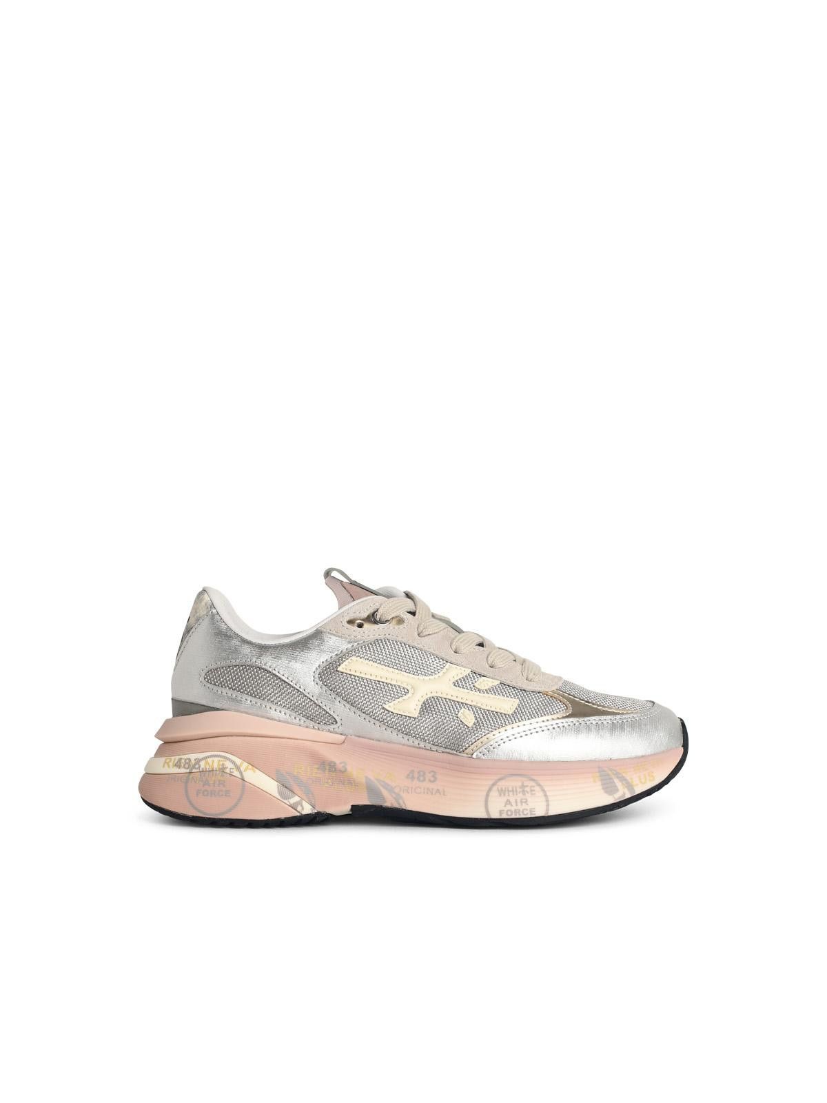 PREMIATA 'Moerund' Silver Grey Leather Blend Sneakers
