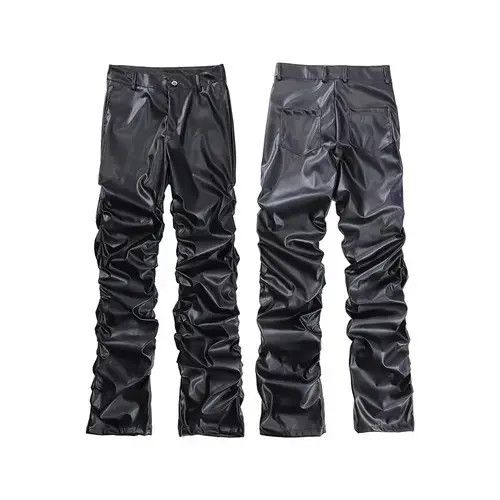 Japanese Brand × Vintage Stacked leather oversized pants Size US 32 / EU 48 - 3 Thumbnail