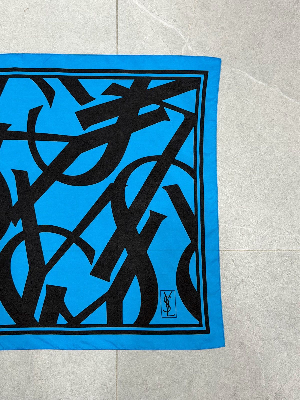 Saint Laurent Paris SAINT LAURENT Tom Ford 2002 Silk Bandana Logo Scarf Hedi ysl Size ONE SIZE - 6 Thumbnail
