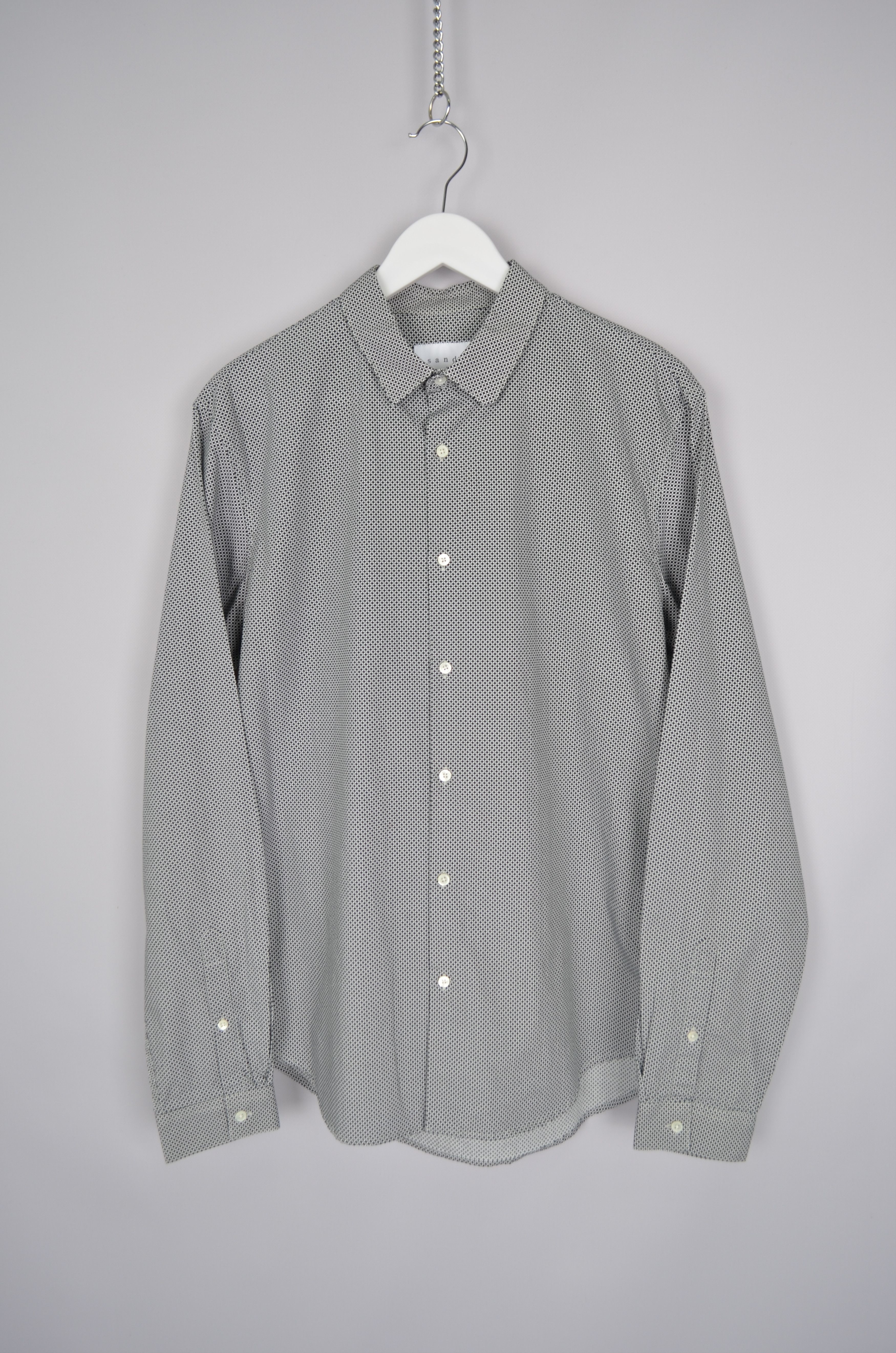 Designer × Sandro SANDRO White Black Abstract Print Shirt Size L Size US L / EU 52-54 / 3 - 3 Thumbnail