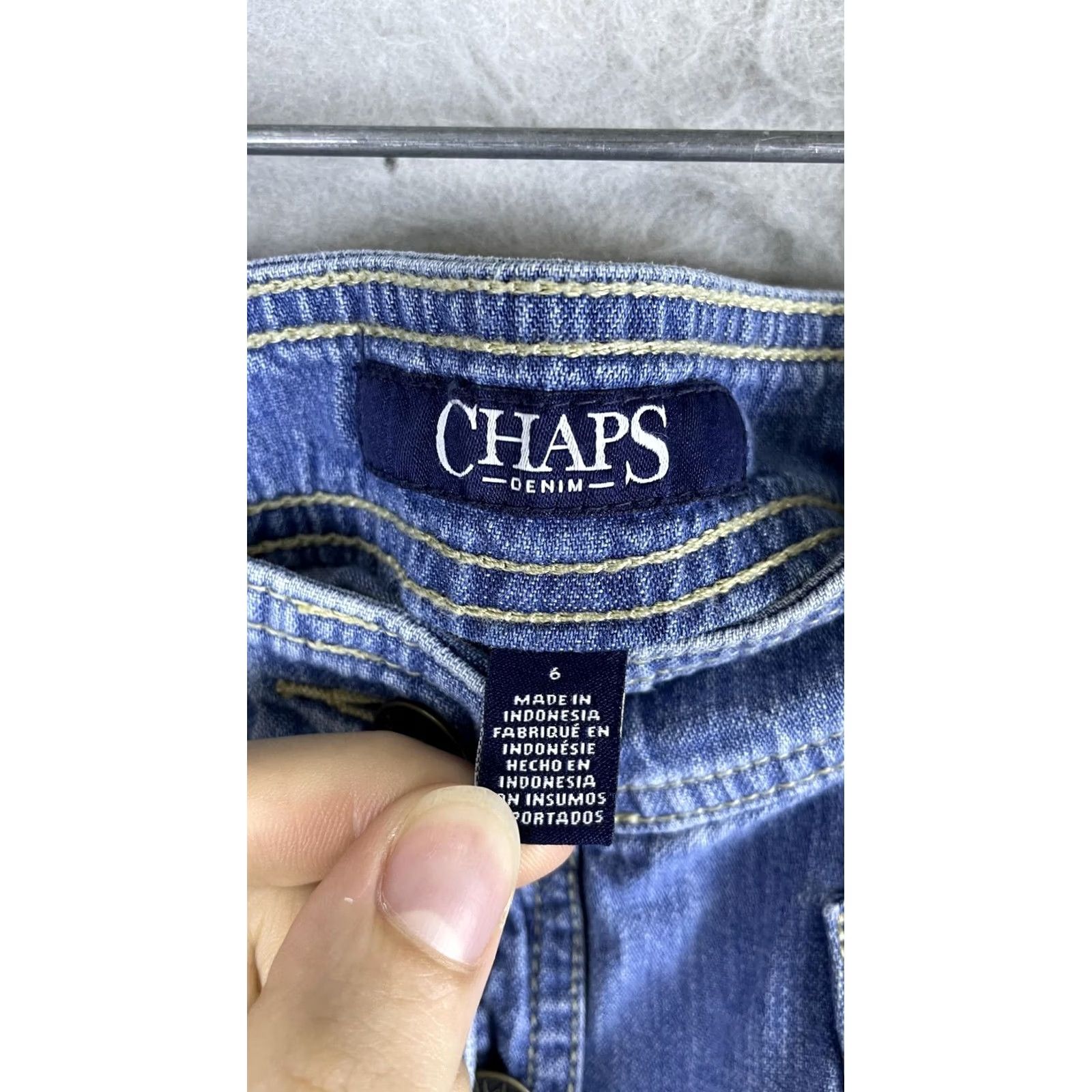 Chaps Chaps Skirt Womens 6 Blue Denim Midi A-Line Button Front Pockets Casual Size 28" / US 6 / IT 42 - 2 Thumbnail