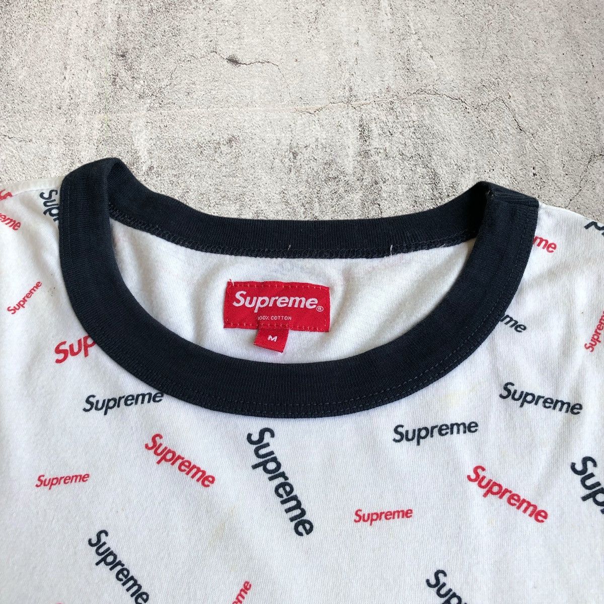 Supreme FW 18 Supreme Scatter Ringer Tee T-shirt White Size US L / EU 52-54 / 3 - 8 Thumbnail