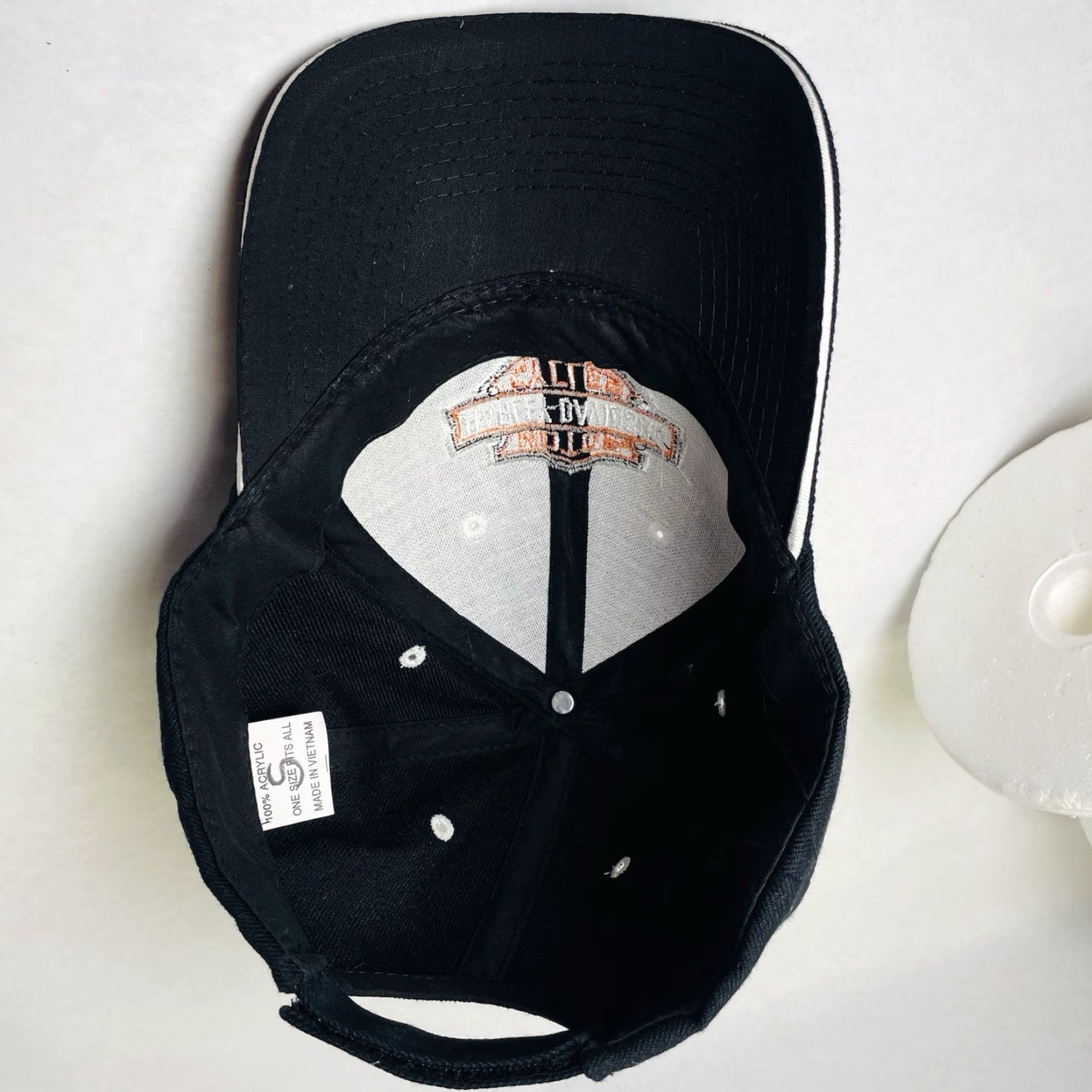 Harley Davidson Harley-Davidson Cap Embroidered Logo Black StrapBack Baseball Hat Men One Size Black Canvas Cotton Motorcycle Logo Baseball Cap Size ONE SIZE - 7 Thumbnail
