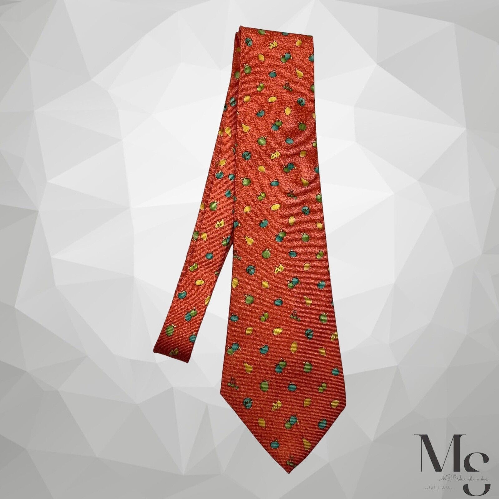 Bvlgari BVLGARI 7Fold By Davide Pizzigoni Orange Fruit Print Silk Ti Size ONE SIZE - 4 Thumbnail