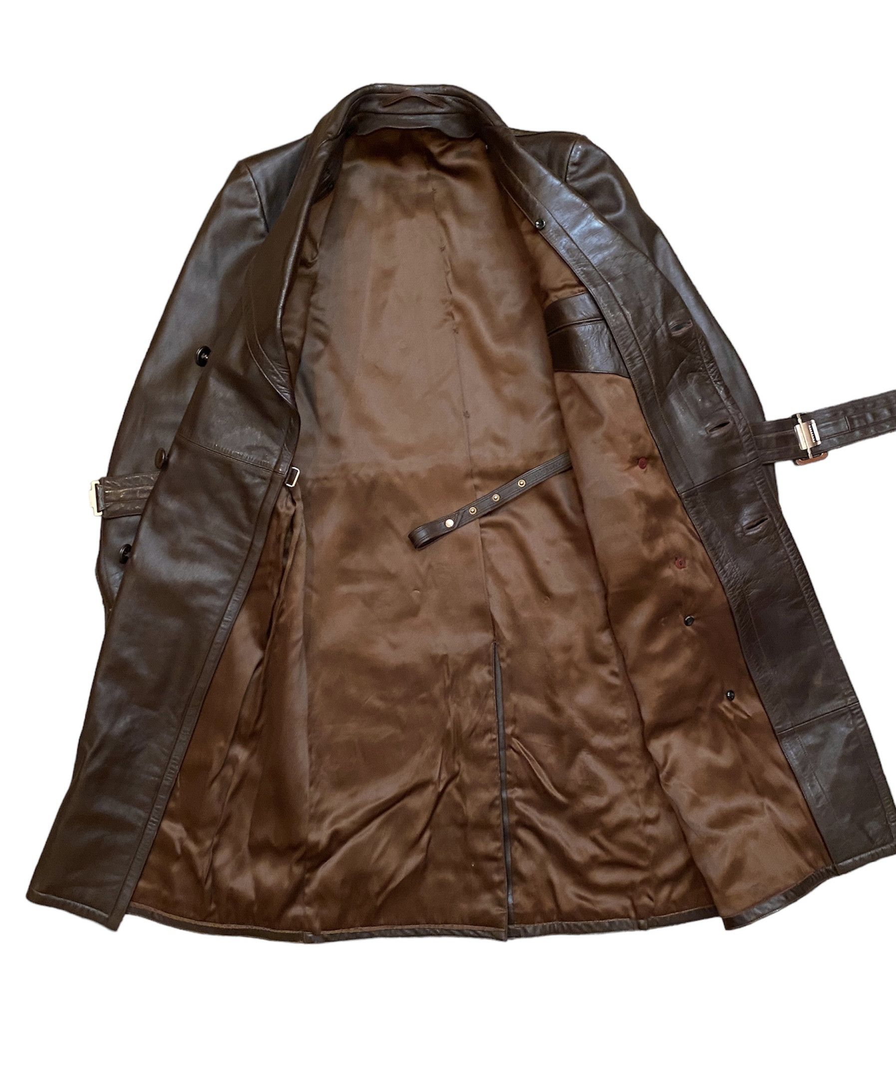 Vintage Retro Military WW2 German Luftwaffe Motorcycle Leather Coat Size US L / EU 52-54 / 3 - 11 Thumbnail