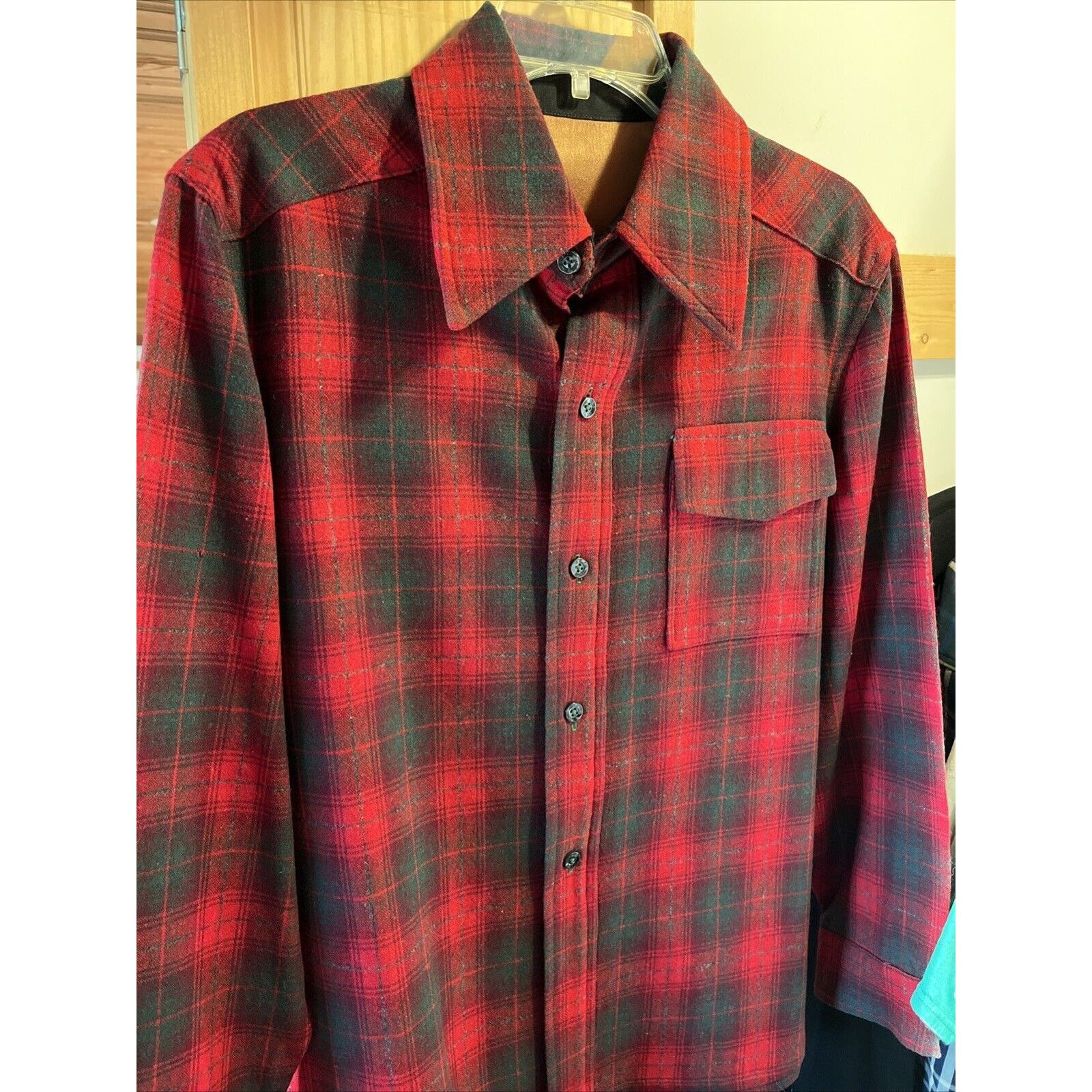 The Unbranded Brand Unbranded Men’s Shirt M Red Plaid LS Button Up Wool Outdoor Size US M / EU 48-50 / 2 - 2 Thumbnail