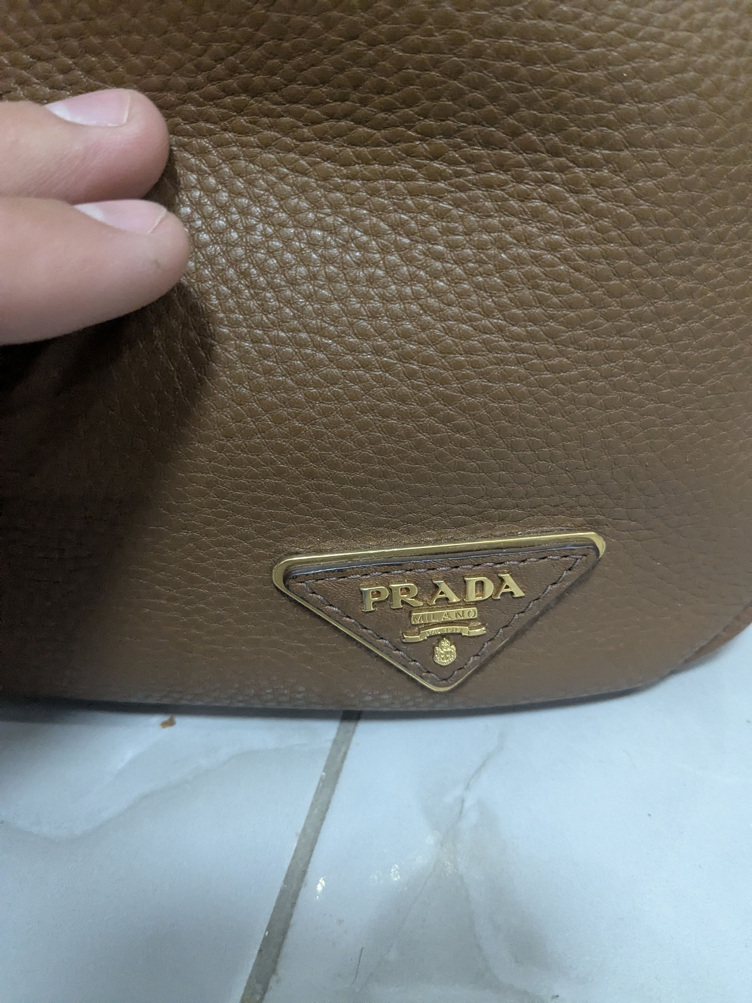 Prada Prada Camel Daino Leather Hobo Shoulder Bag Size ONE SIZE - 5 Thumbnail