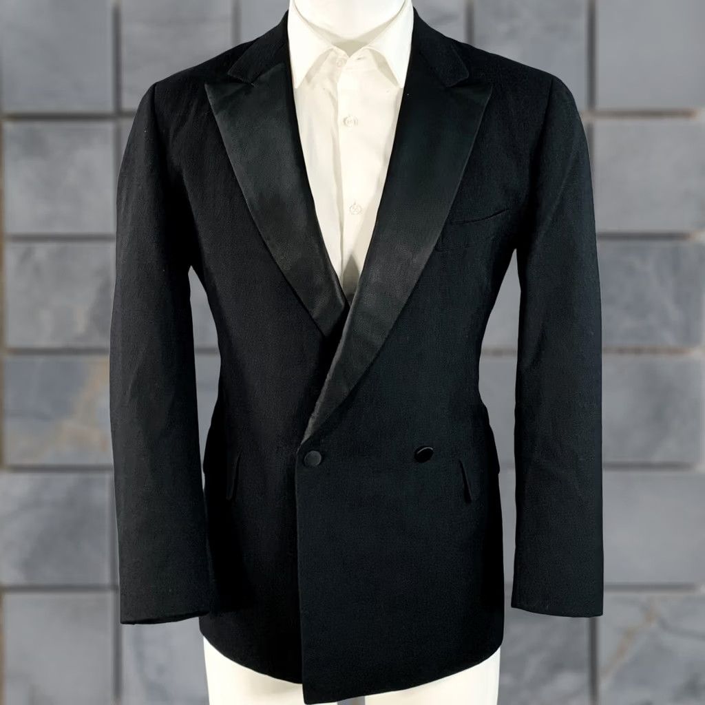 Paul Stuart PAUL STUART Black Wool Sport Coat Size 40 Regular Peak Lapel Double Breasted Men Size US XXS / EU 40 - 1 Thumbnail