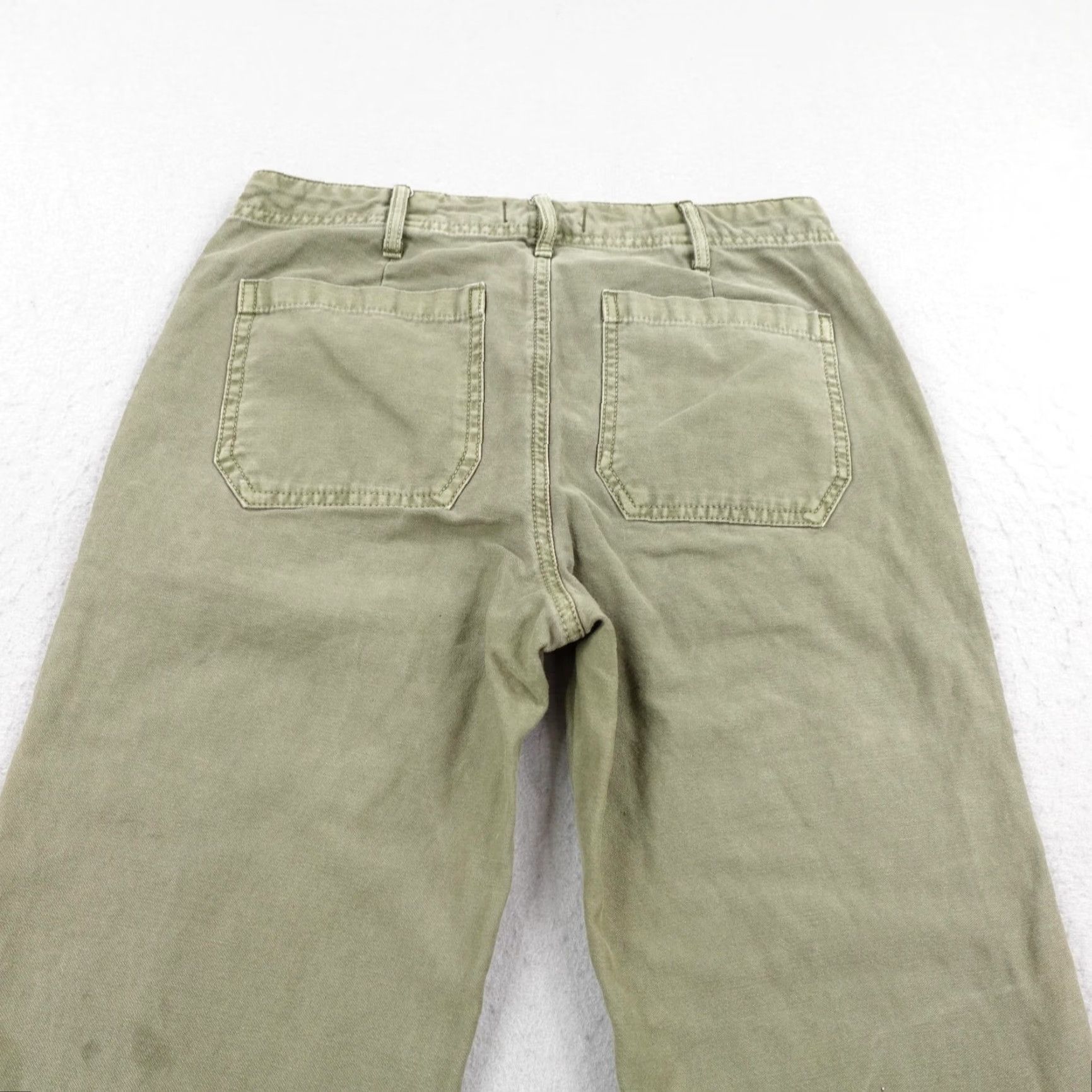Abercrombie & Fitch Abercrombie & Fitch Pants Womens 0 Green Floral Embroidered Ames Slim Boyfriend Cropped Twill Cotton Pockets Zip Logo Button Casual Size 25" / US 0 / IT 36 - 5 Thumbnail