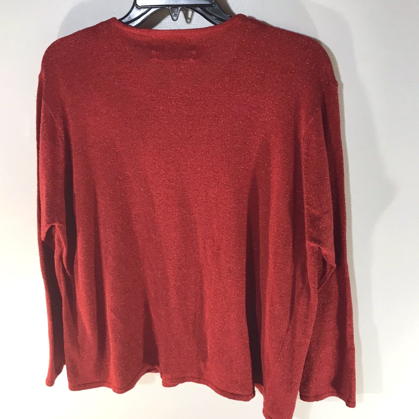 Vintage Colleen’s Collectibles Women's Cardigan Sweater Fall Winter Lightweight Silk Blend Metallic Red M Size M / US 6-8 / IT 42-44 - 2 Thumbnail
