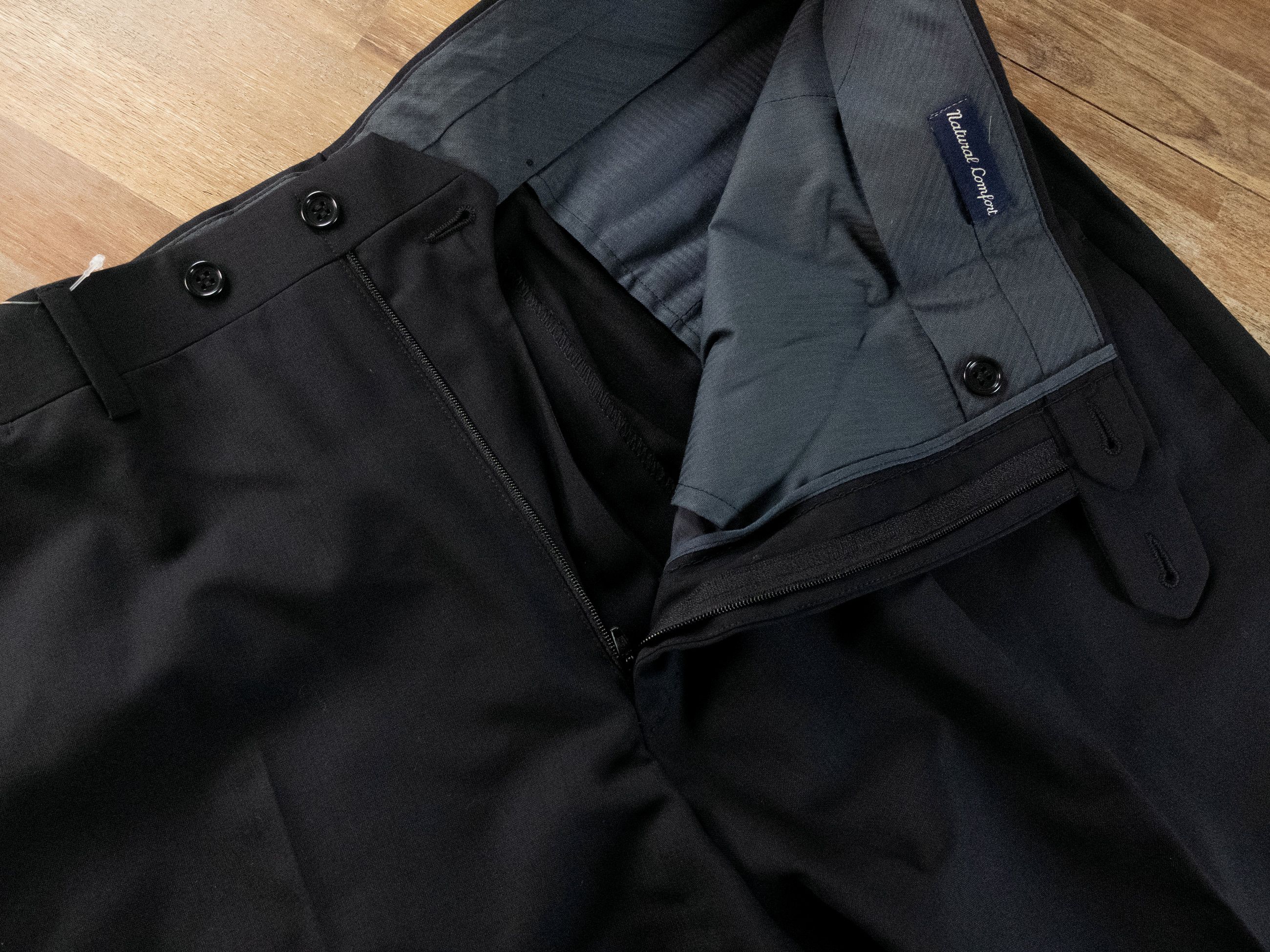 Canali CANALI black wool dress trousers pants Size 36 formal Italy Size US 36 / EU 52 - 3 Thumbnail