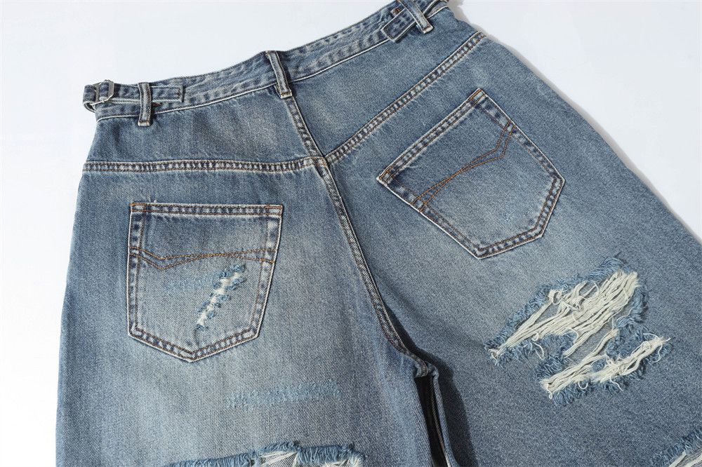 Vintage American Retro Distressed Straight Shorts with Whiskering Size US 32 / EU 48 - 5 Thumbnail