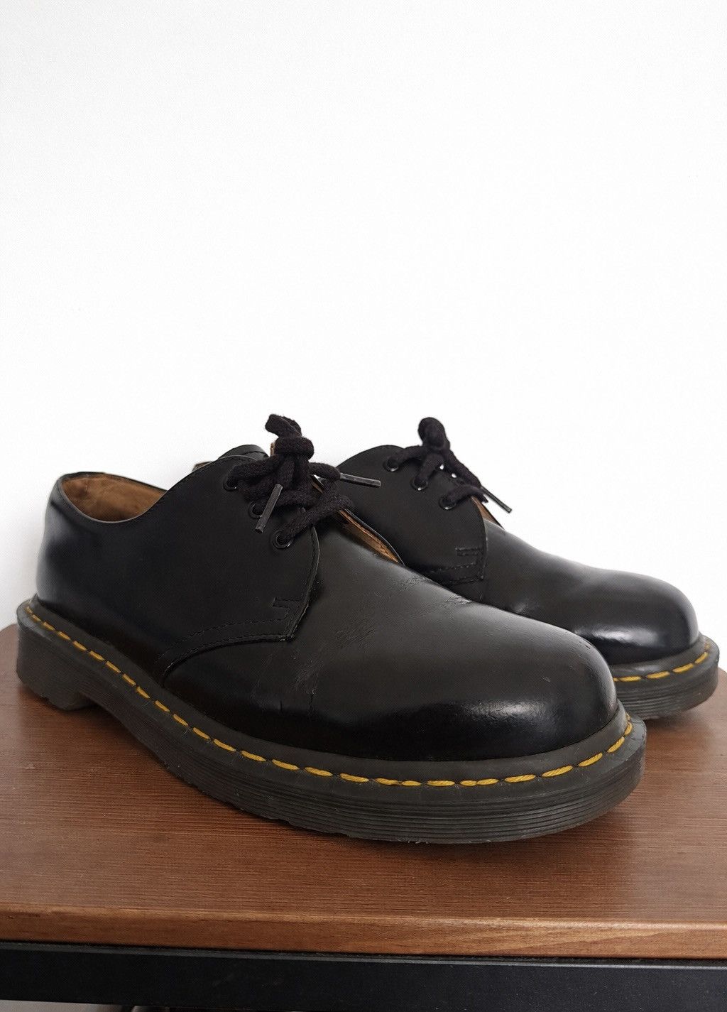 Comme des Garcons Homme Deux × Dr. Martens Comme Des Garçons Doc Marten 1461 Made in England Black Size US 9 / EU 42 - 3 Thumbnail