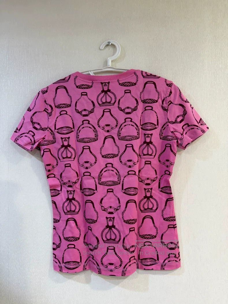 Hermes Hermes Pink Print Short Sleeve Size XS / US 0-2 / IT 36-38 - 2 Thumbnail