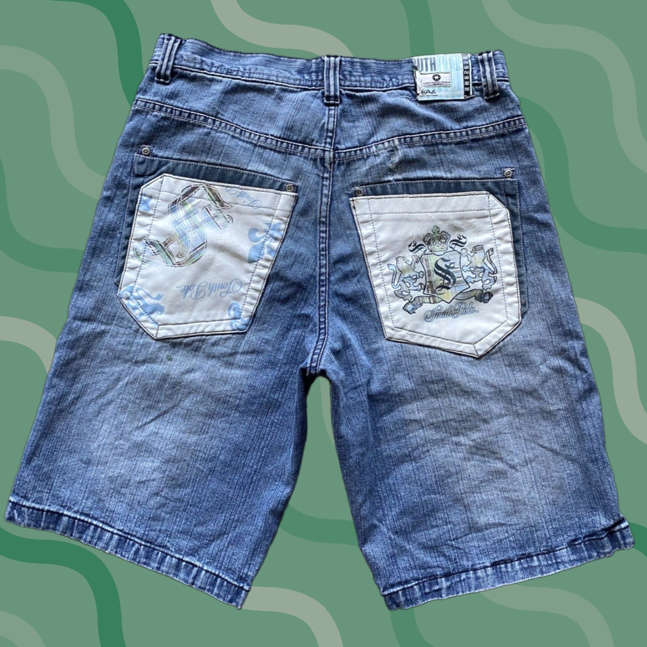 Southpole Southpole Denim Shorts Jorts Y2K Men’s 36 Blue Back Pocket Designs Flaws Wear Grunge 90s Hip Hop Mens Size US 36 / EU 52 - 1 Thumbnail