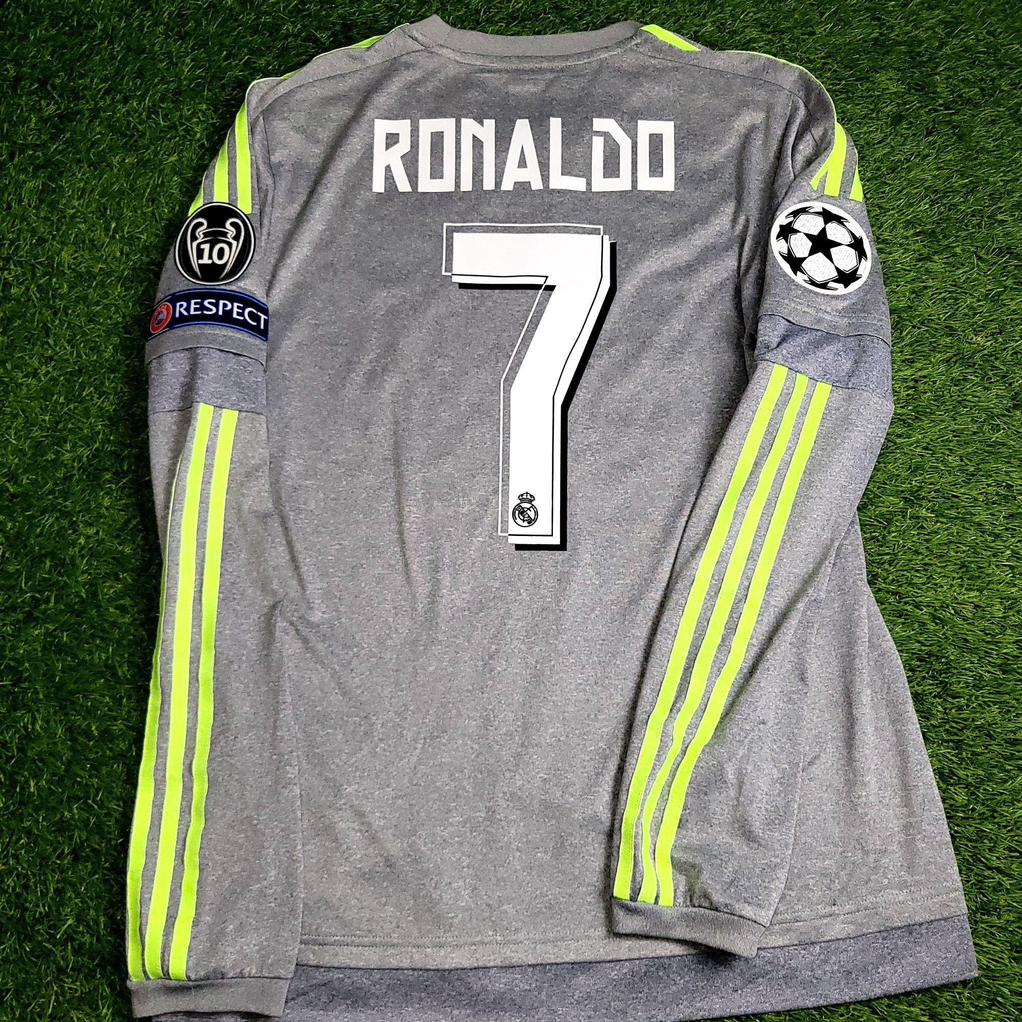 Adidas Ronaldo Real Madrid 2015 2016 Away Long Sleeve Soccer Jersey Size US M / EU 48-50 / 2 - 1 Thumbnail