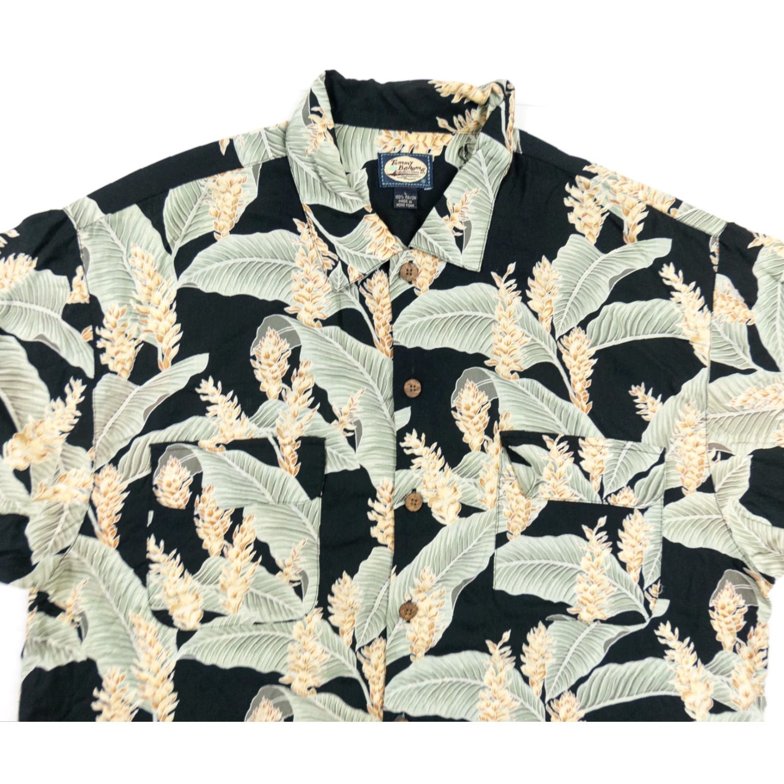 Tommy Bahama VINTAGE Tommy Bahama Men’s Short Sleeve Hawaiian Shirt Large Black Silk Floral All Seasons Size US L / EU 52-54 / 3 - 2 Thumbnail