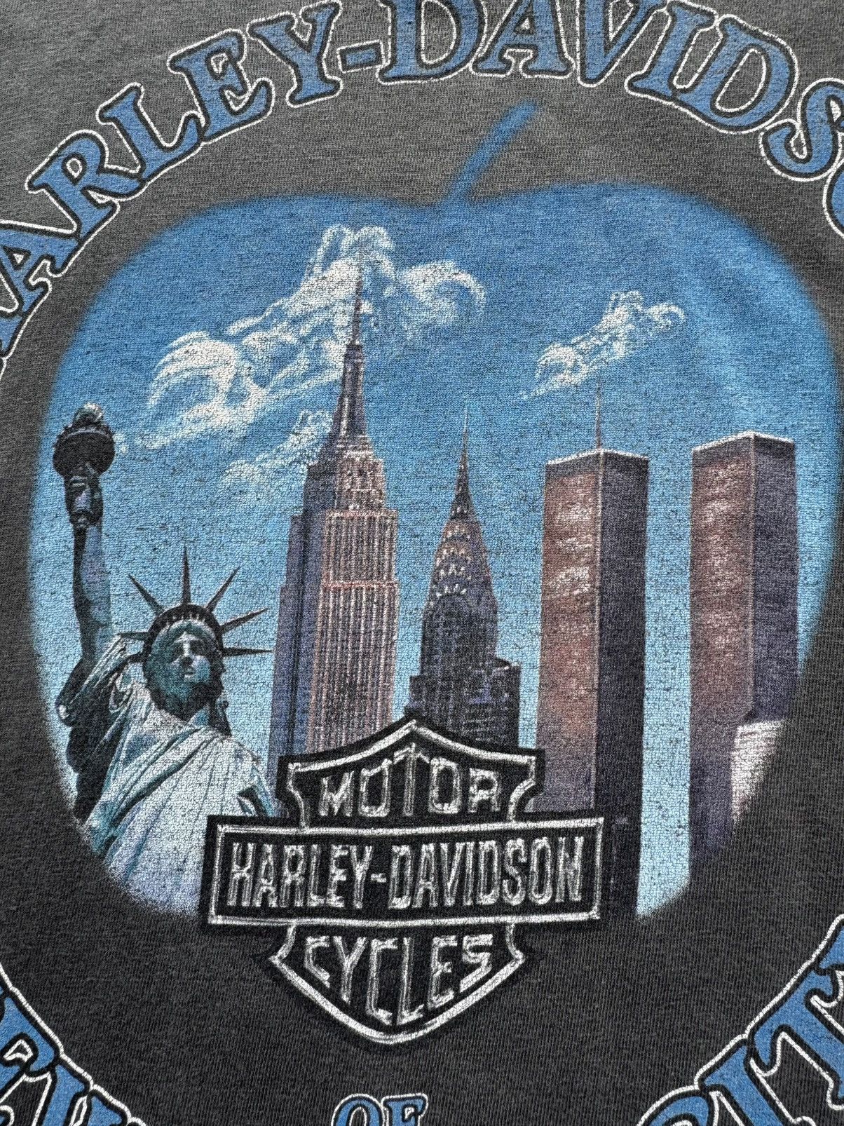 Vintage 2000 Harley Davidson Flames New York Tee Shirt Twin Towers Size US XXL / EU 58 / 5 - 7 Thumbnail
