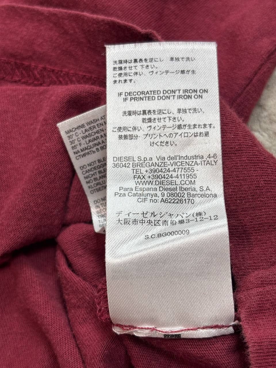 Diesel Diesel "Wild Spirit" Graphic T-Shirt - Maroon/Burgundy Size US XL / EU 56 / 4 - 2 Thumbnail