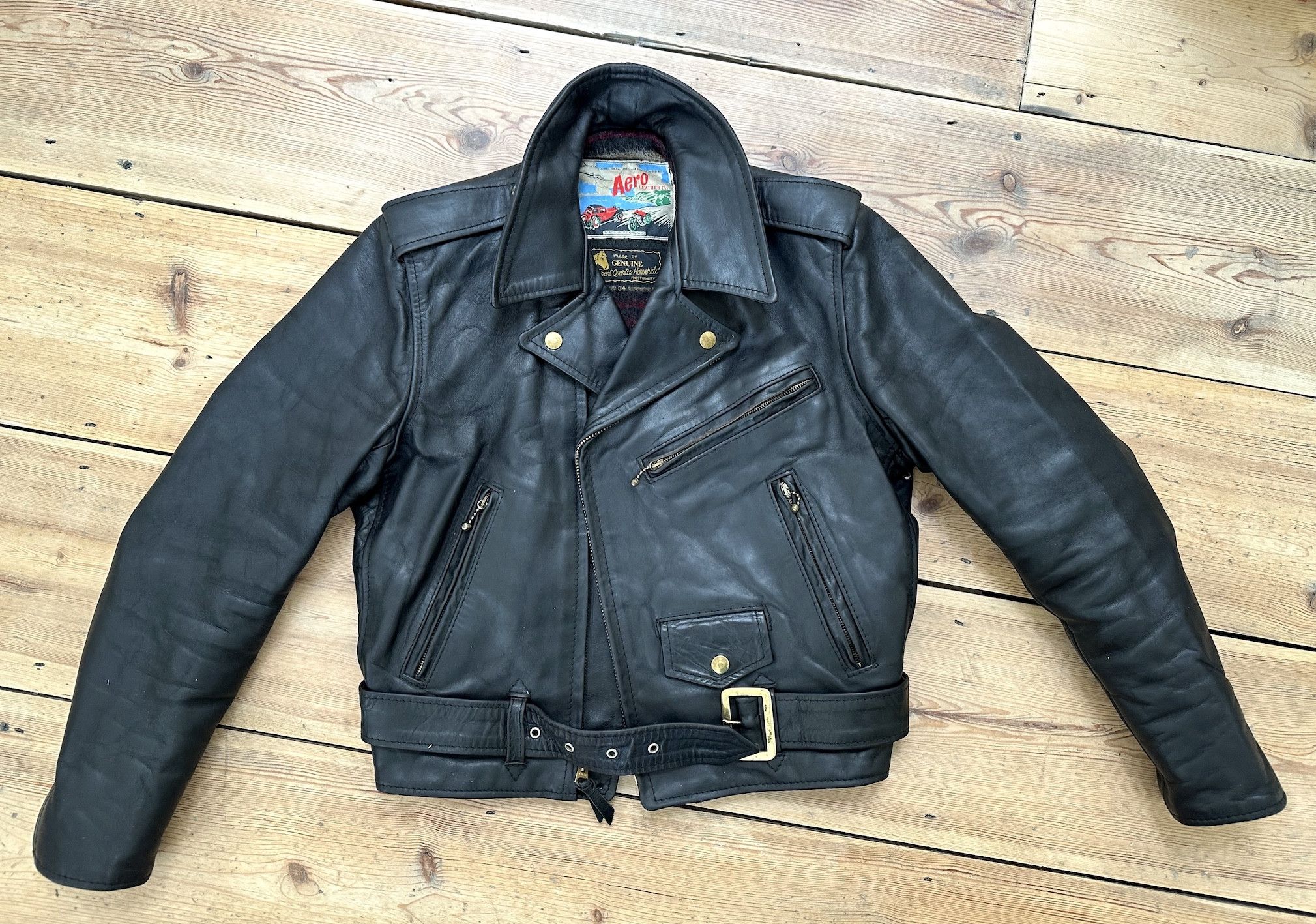 ro Leathers wool-lined Motorcycle Jacket