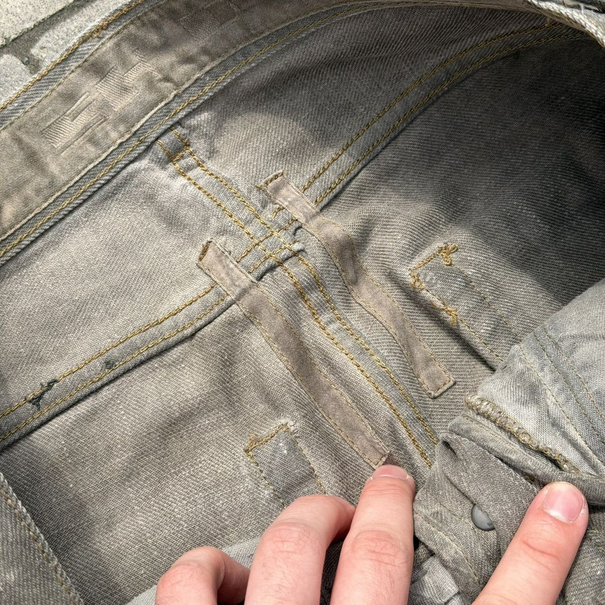 Rick Owens SS09 Rick Owens Silver Wax Detroit Cut Denim Size US 30 / EU 46 - 3 Thumbnail