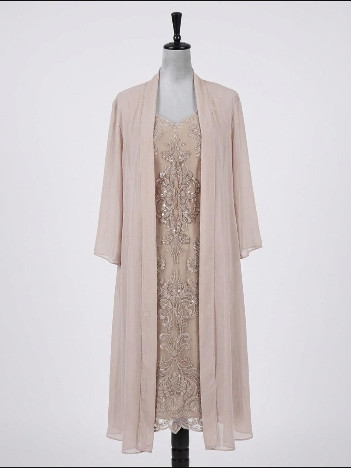 Other Alex Evenings Blush Taupe Beaded Lace Sheath Size ONE SIZE - 1 Thumbnail