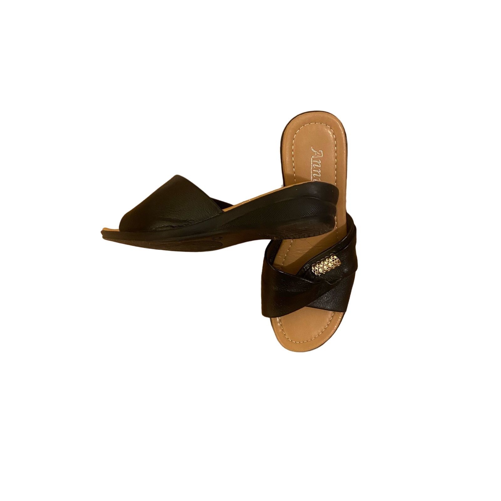 & Other Stories Black color Slippers , Stylish Cross Band Design, Size 9 1/2 Size US 9.5 / IT 39.5 - 3 Thumbnail