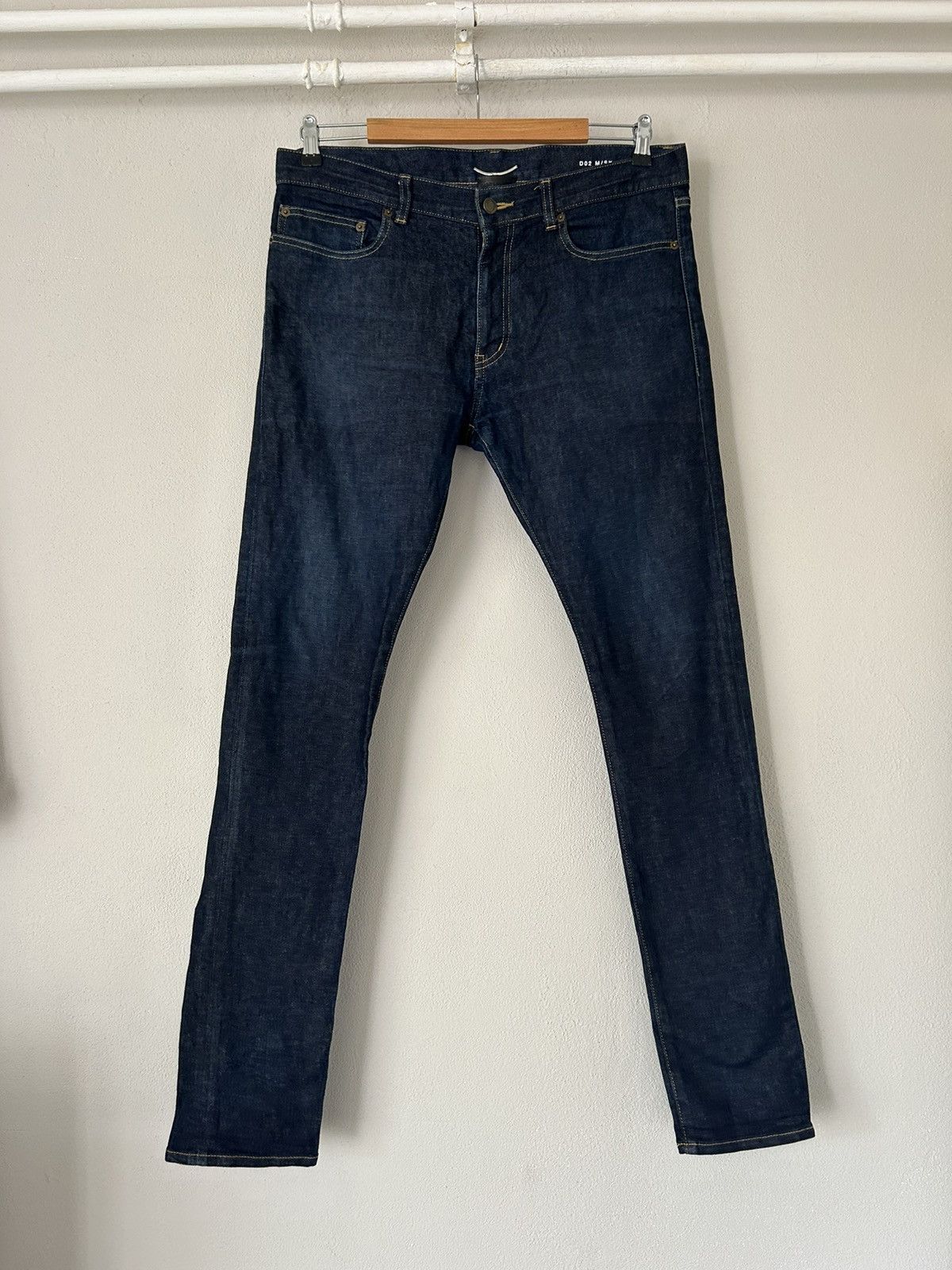 image of Saint Laurent Paris Raw Indigo Denim Jeans, Men's (Size 36)