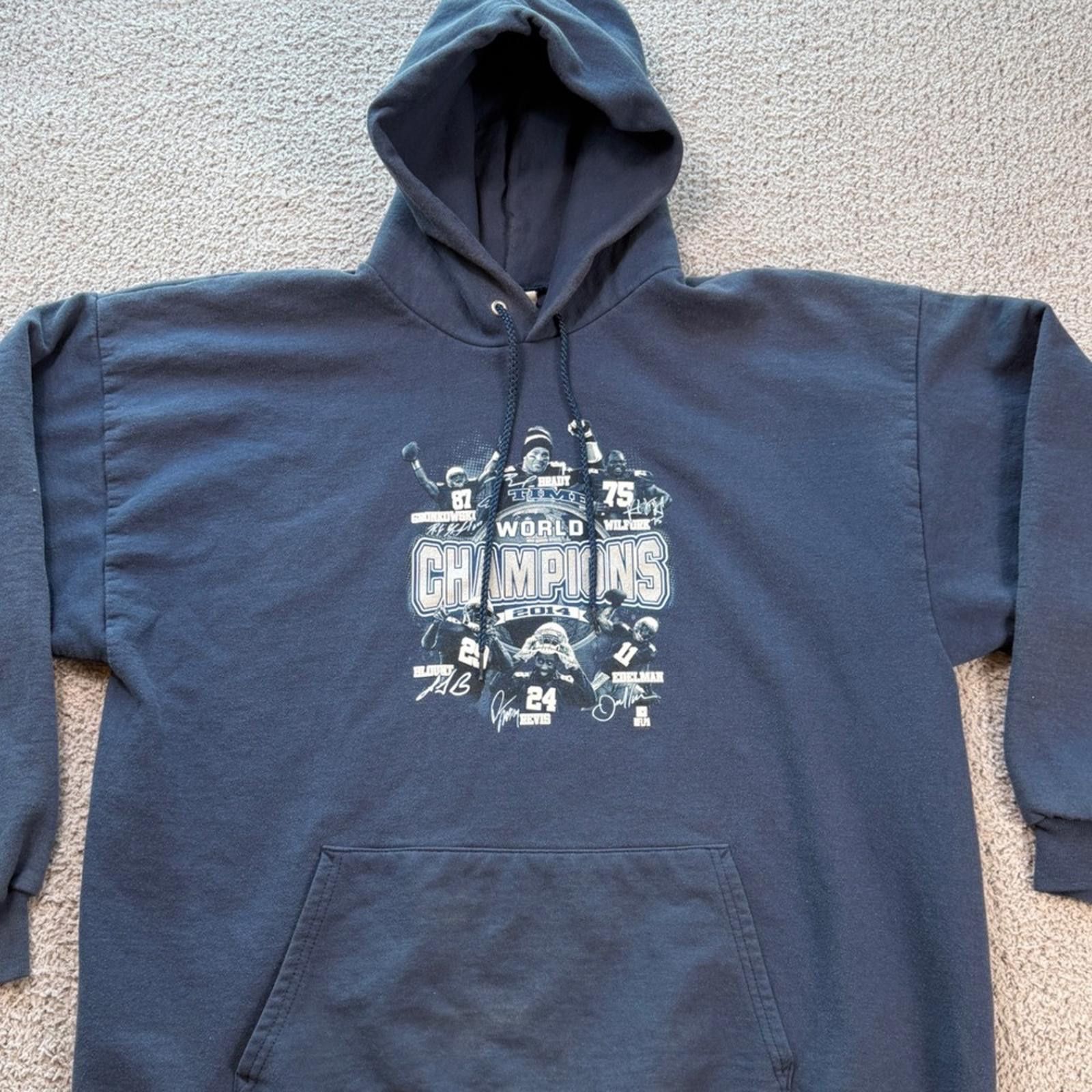 Other NFL New England Patriots 2014 Champions Hoodie Navy Mens 2XL Size US XXL / EU 58 / 5 - 1 Thumbnail