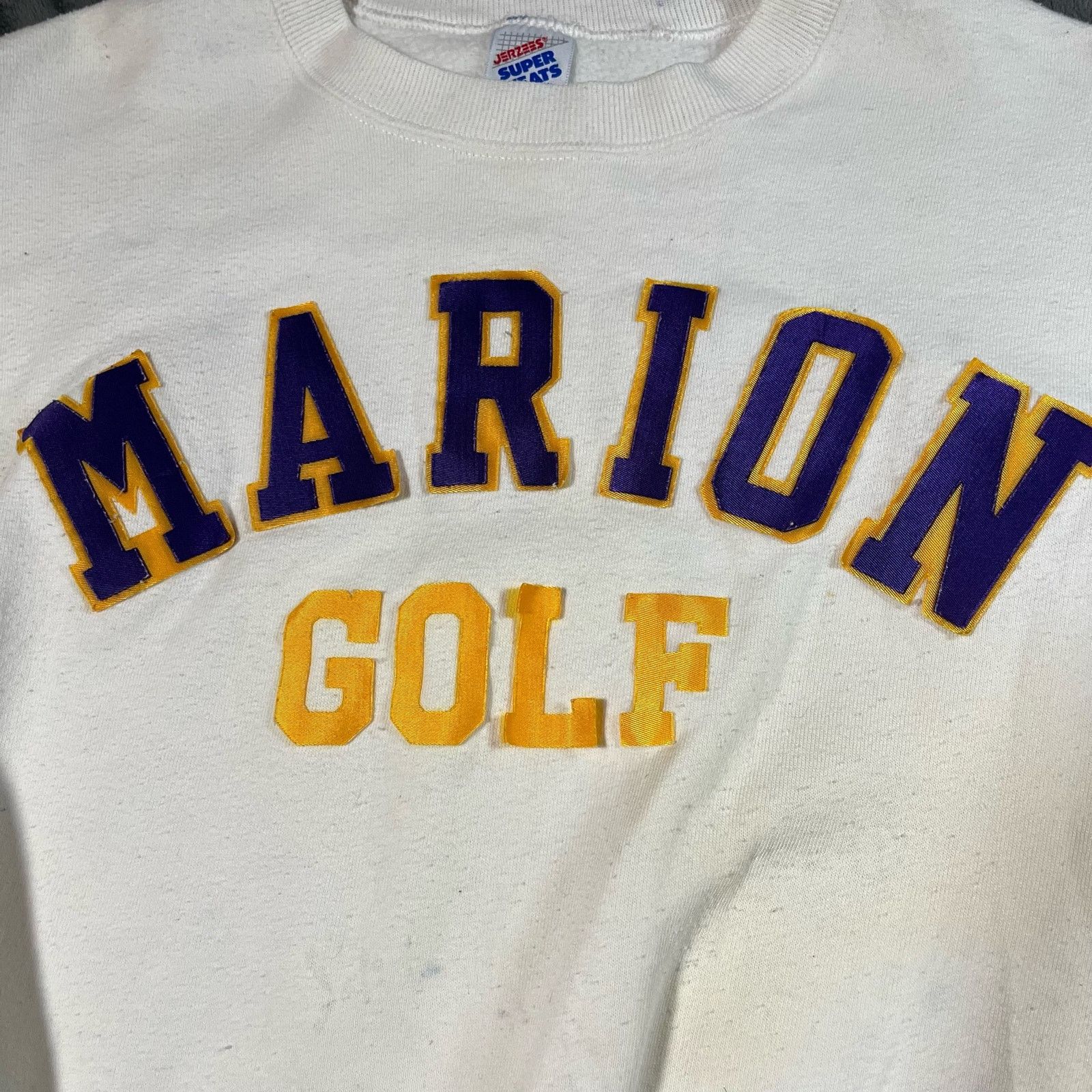 Jerzees Vintage 80s 90s Marion Golf Crewneck White Sweatshirt Size US XL / EU 56 / 4 - 2 Thumbnail