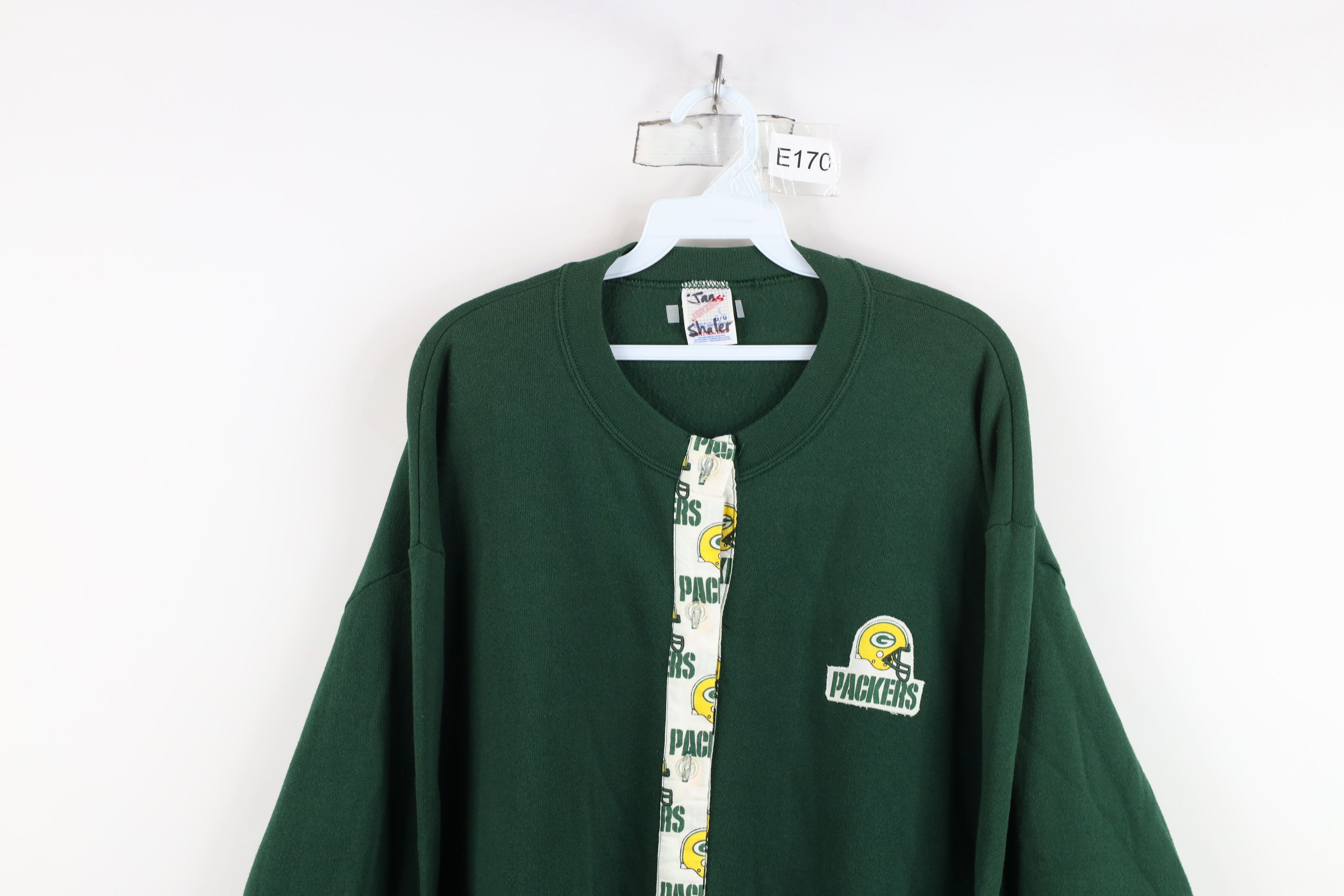 Vintage Vintage 90s Bay Packers Football Cardigan Sweatshirt USA Size L / US 10 / IT 46 - 2 Thumbnail