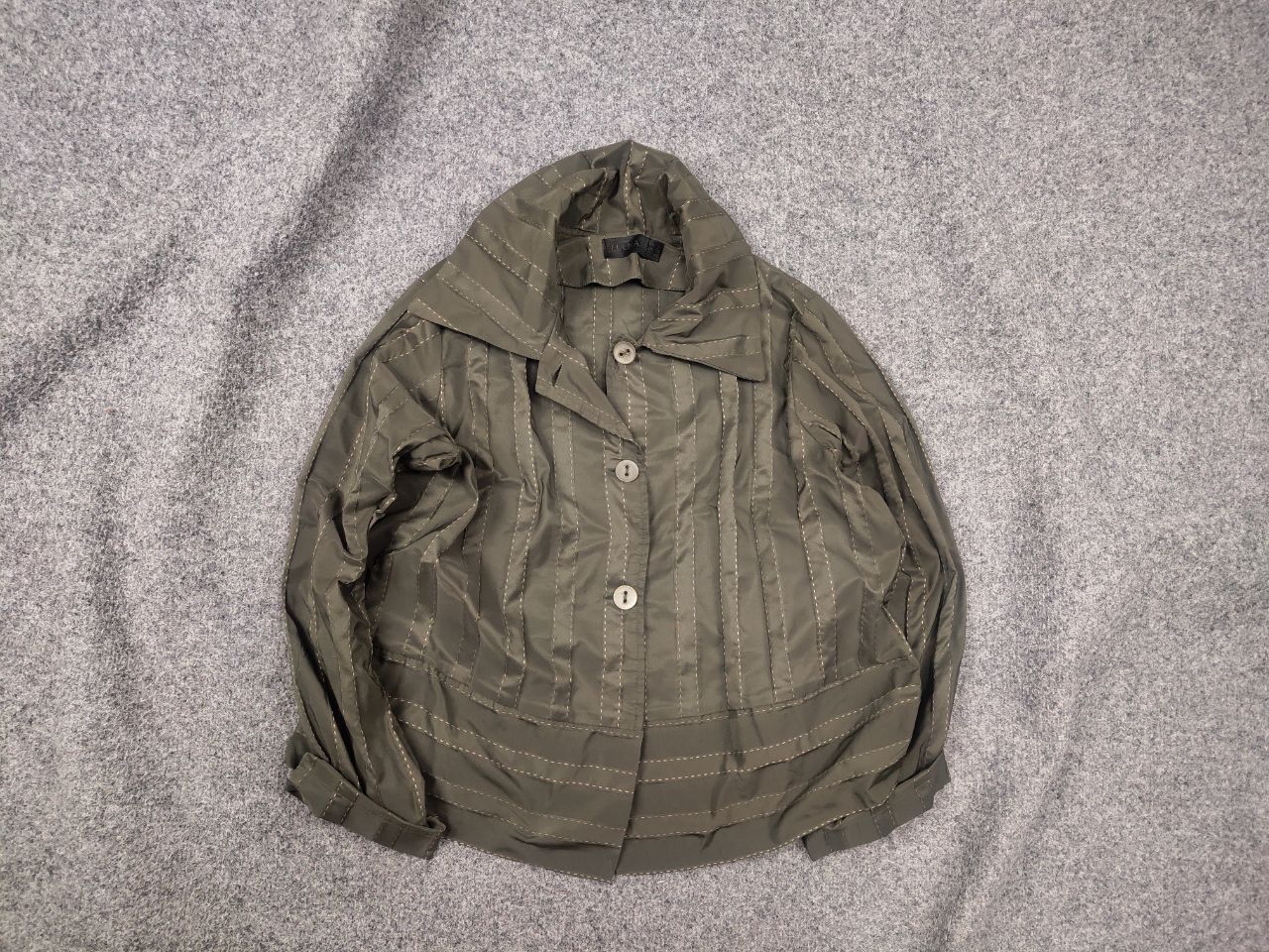 Vintage Luukaa Oversized Top Khaki Long Sleeve Textured Jacket Size L / US 10 / IT 46 - 1 Thumbnail