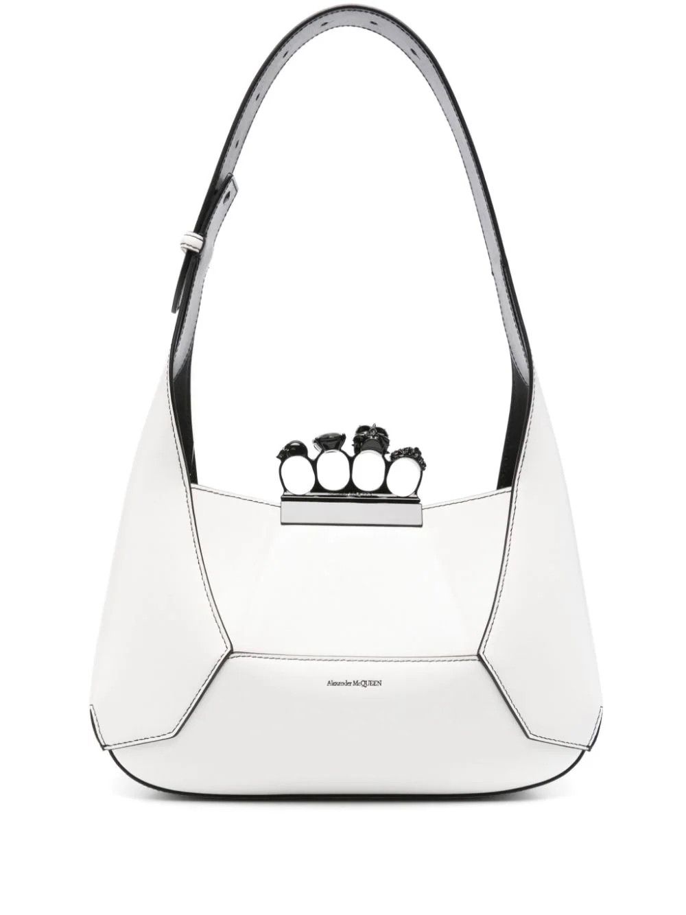 Alexander McQueen o1s22i1n1024 Size: OS / Jewelled Hobo Bag in White Size ONE SIZE - 1 Thumbnail