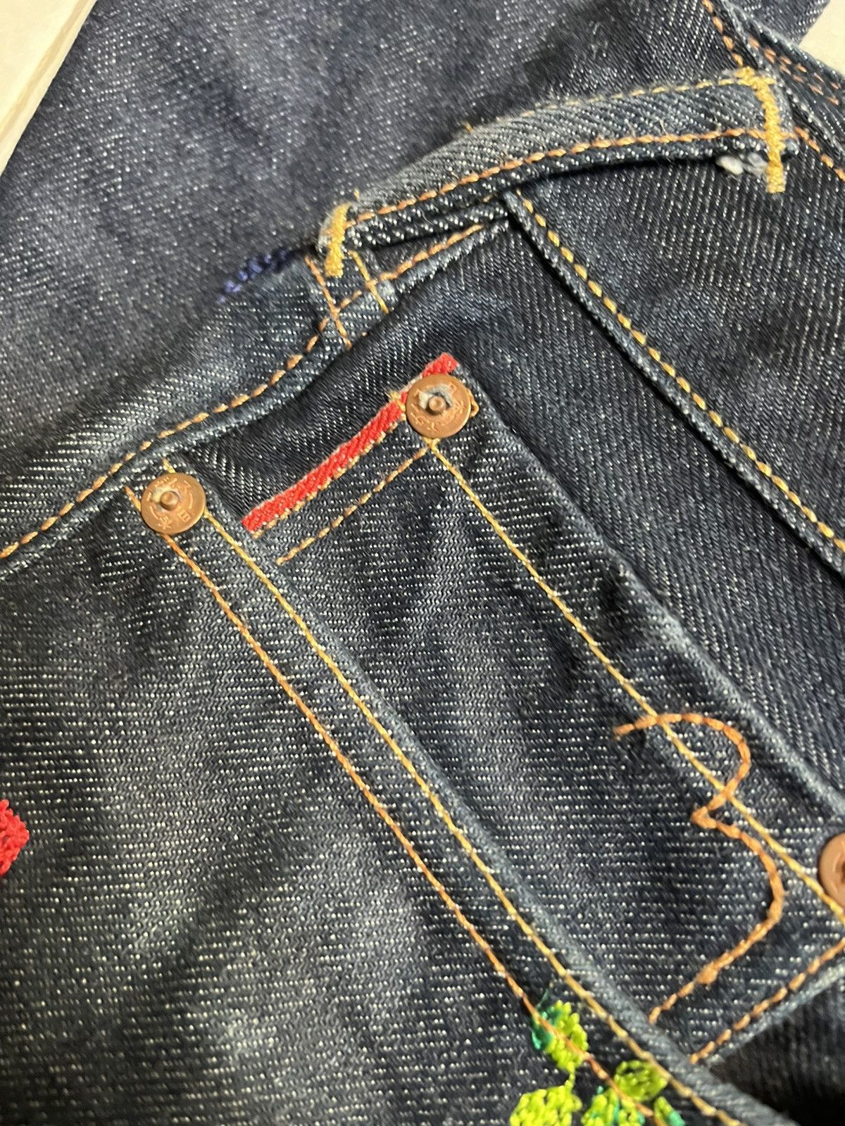 Evisu Evisu diacock selvedge embroided denim Size US 33 - 8 Thumbnail