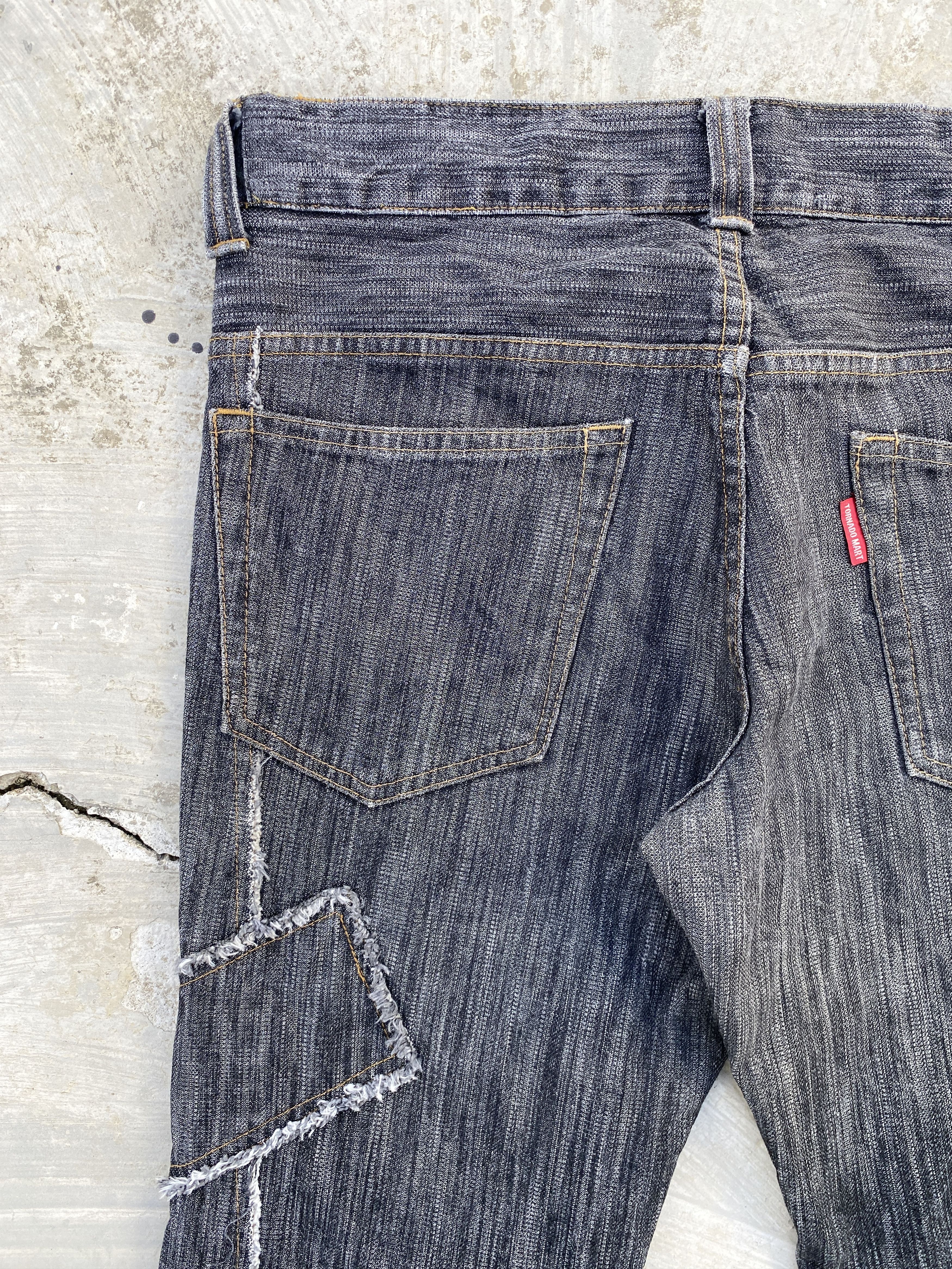 Japanese Brand × Tornado Mart Tornado Mart Patchwork Black Jeans Size US 33 - 6 Thumbnail