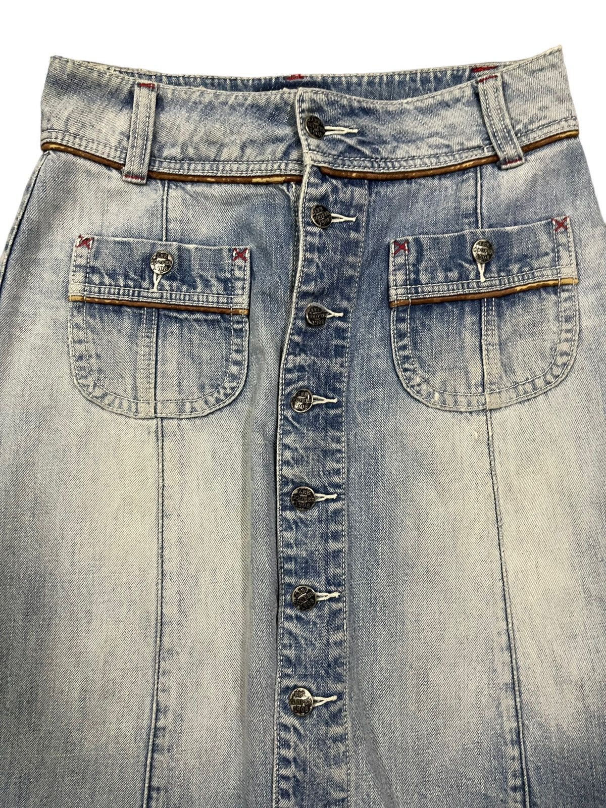 Vivienne Westwood Vintage Japanese Full Button Blue Wash Style Denim Skirt Size 28" / US 6 / IT 42 - 5 Thumbnail