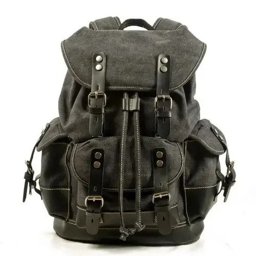 Handmade × Japanese Brand Bag Vintage Outdoor Travel Canvas Leather Backpack Size ONE SIZE - 2 Thumbnail