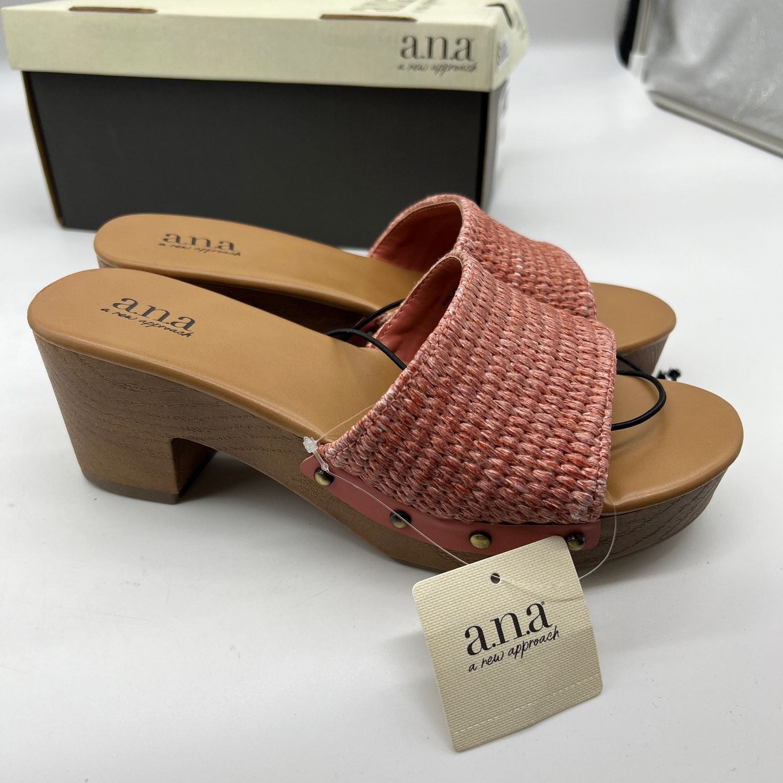 Other a.n.a Womens Robinson Heeled Sandals Terracotta Size US 6.5 / IT 36.5 - 2 Thumbnail