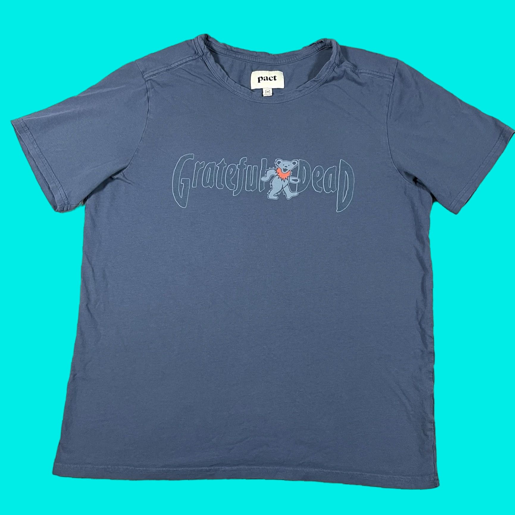 Vintage Grateful Dead Shirt Mens Medium Blue Dancing Bear Graphic Pact Band Rock Tee Size US M / EU 48-50 / 2 - 1 Thumbnail