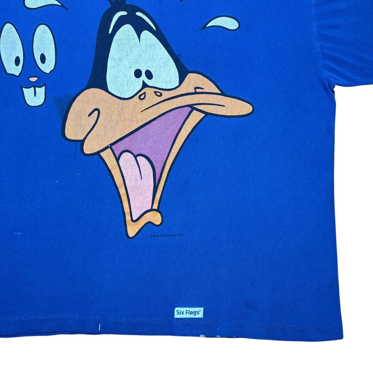 Warner Bros Vtg 1993 Looney Tunes Daffy Ducks Big Face Six Flags T-Shirt Size US XXL / EU 58 / 5 - 10 Thumbnail
