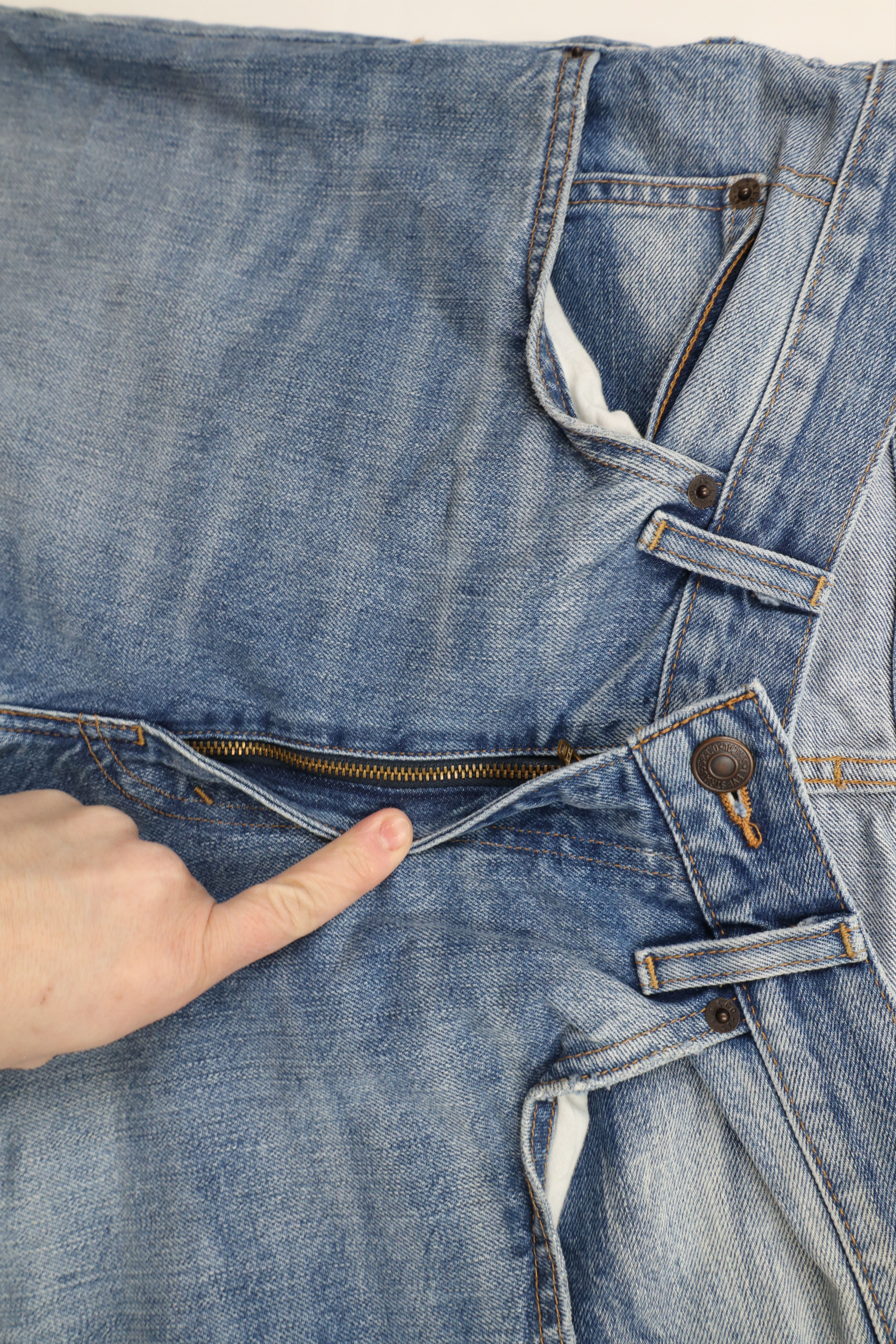 Levi's × Vintage Vintage Y2K Levis 517 Orange Tab Flared Bootcut Denim Jeans Size 31" - 7 Thumbnail
